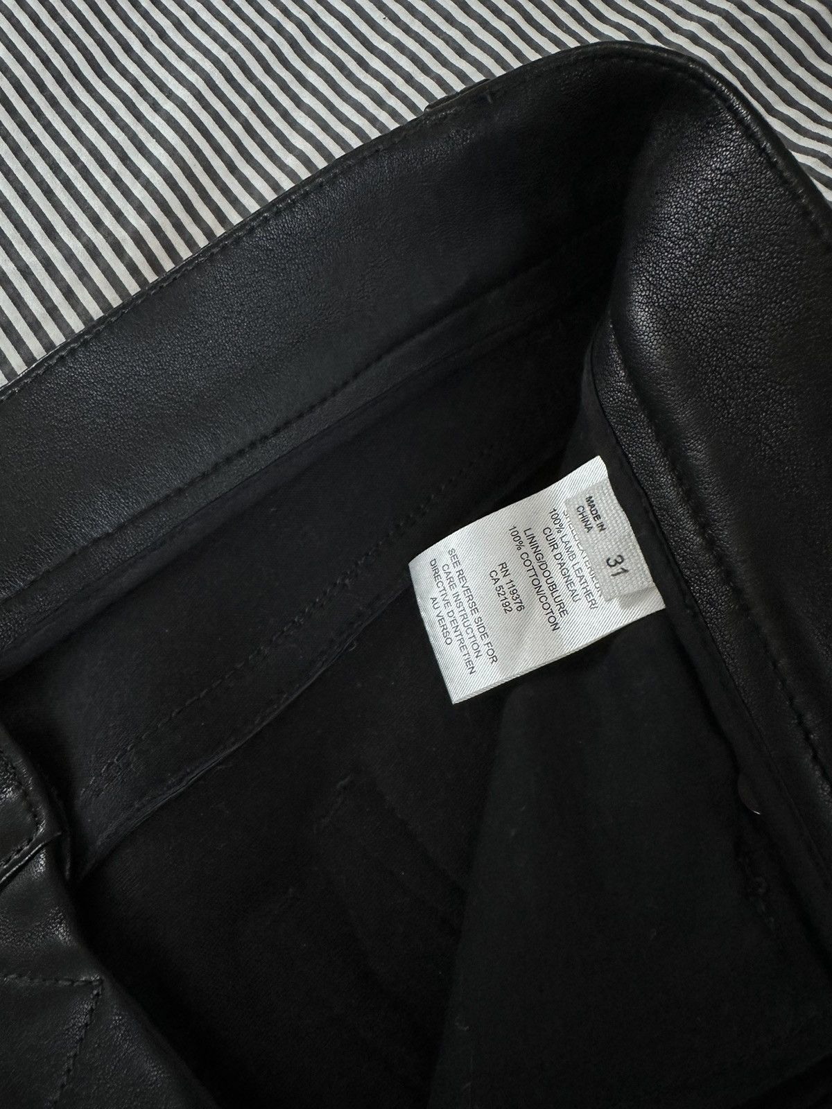 Helmut Lang Black Stretch Lambskin Pants Size US 31 - 6 Thumbnail