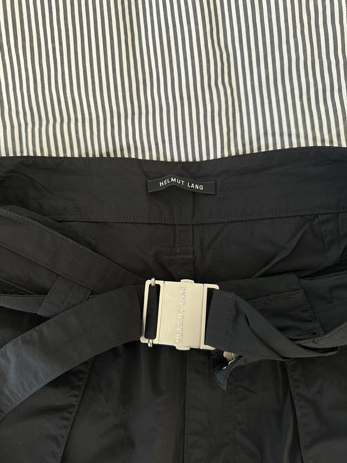 Helmut Lang Black Nylon Zipped Pants Size US 29 - 4 Thumbnail
