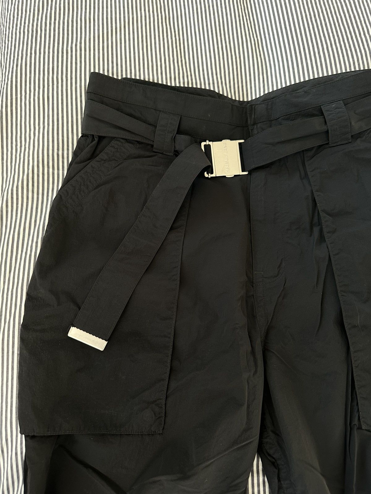 Helmut Lang Black Nylon Zipped Pants Size US 29 - 2 Thumbnail