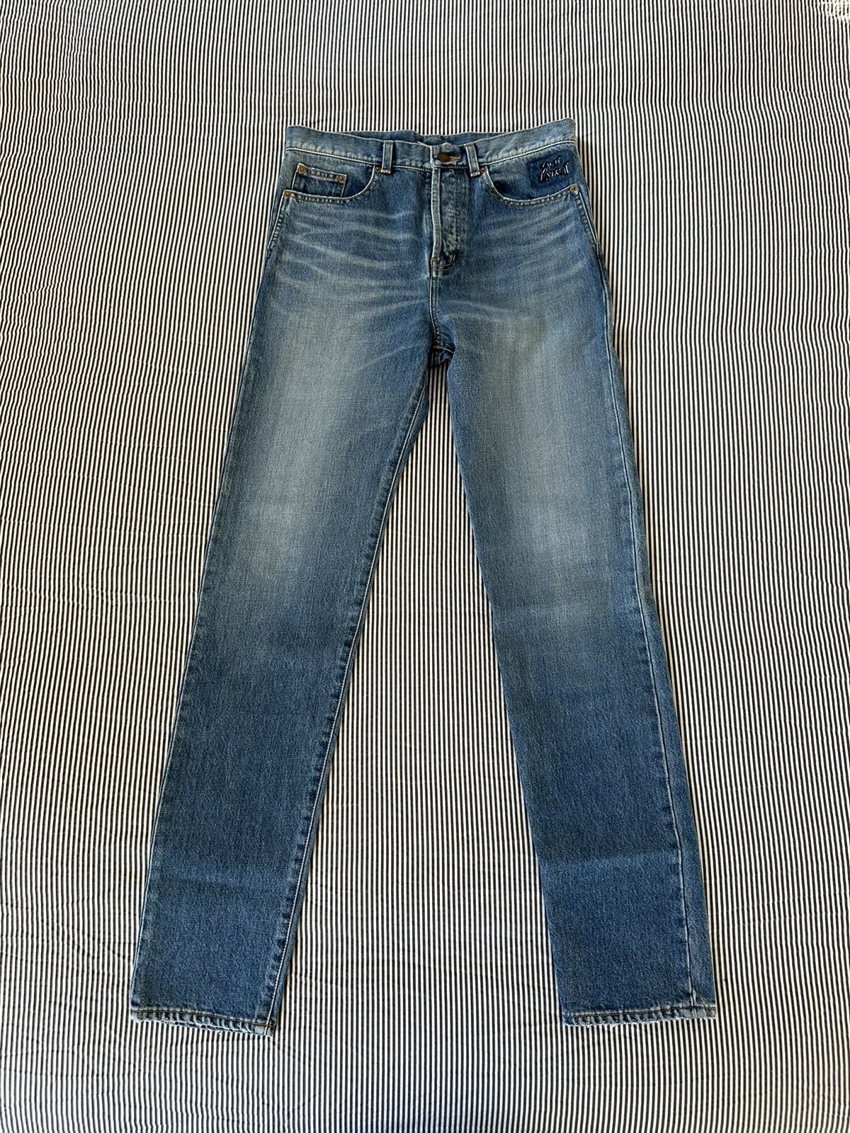 image of Hedi Slimane x Saint Laurent Paris D14 Blue Japanese Denim Jeans, Men's (Size 31)