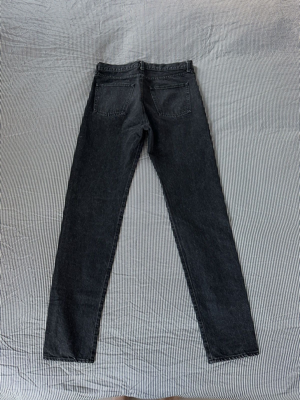 Saint Laurent Paris D14 Distressed Black Japanese Denim Jeans Size US 32 / EU 48 - 5 Thumbnail