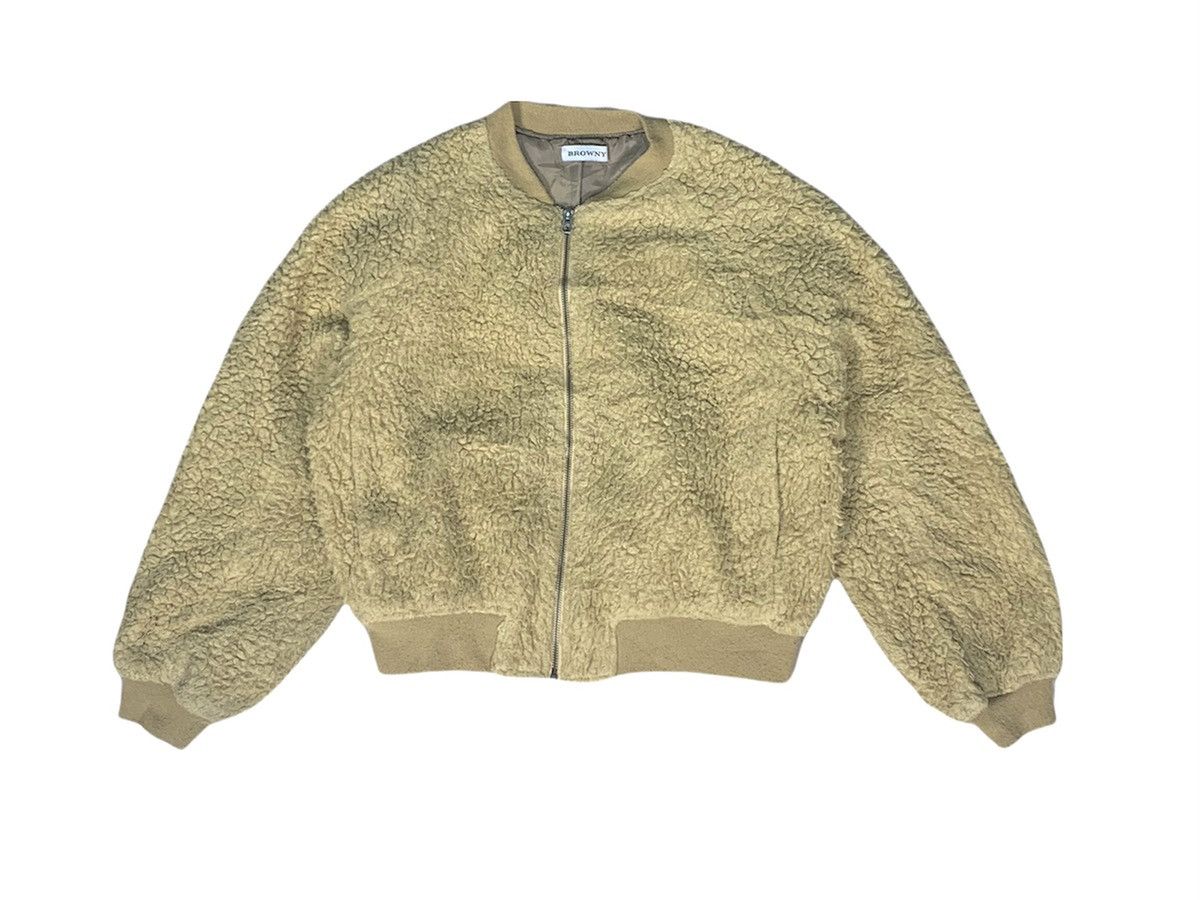 Japanese Brand Japanese Brand Browny Sherpa Bomber Jacket In Biege Colour Size US S / EU 44-46 / 1 - 2 Thumbnail