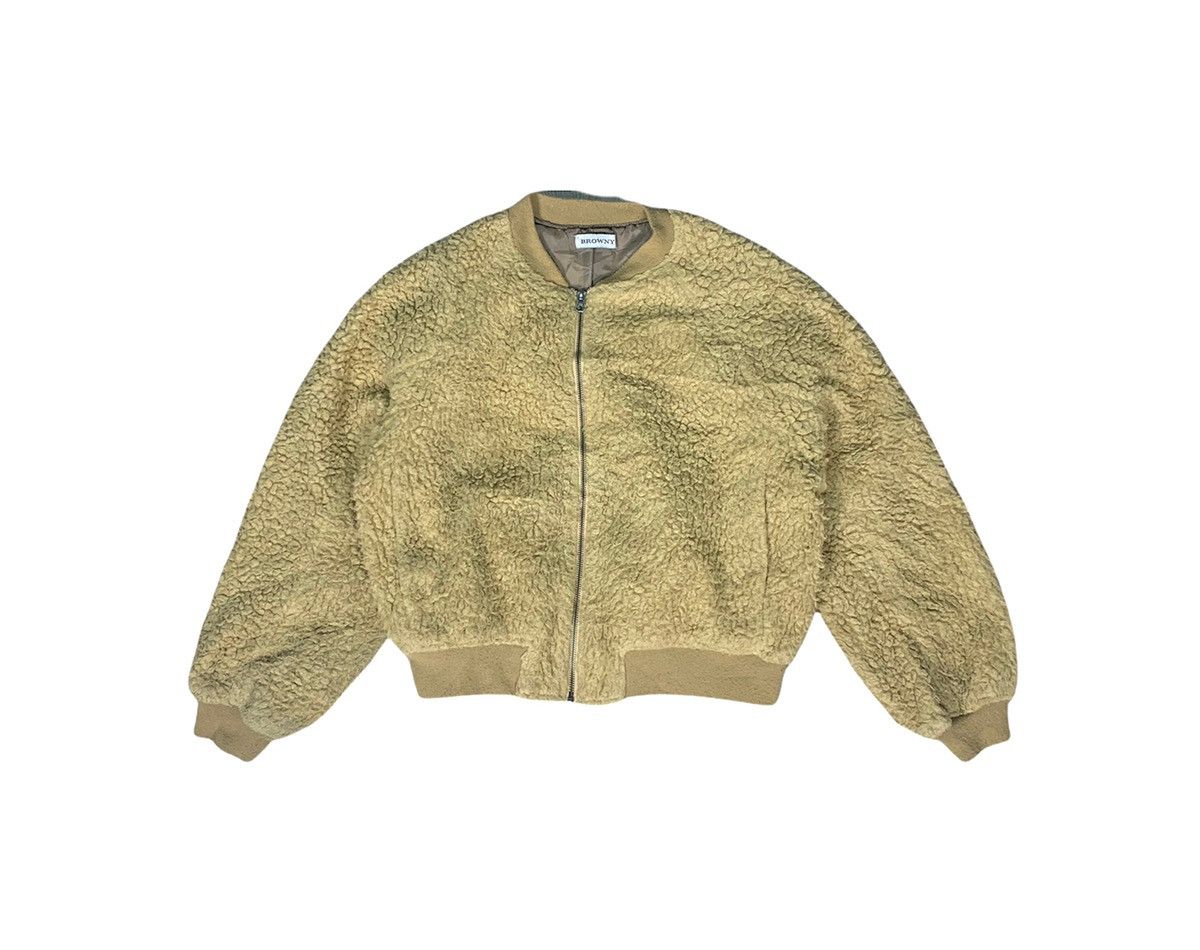 Japanese Brand Japanese Brand Browny Sherpa Bomber Jacket In Biege Colour Size US S / EU 44-46 / 1 - 1 Thumbnail