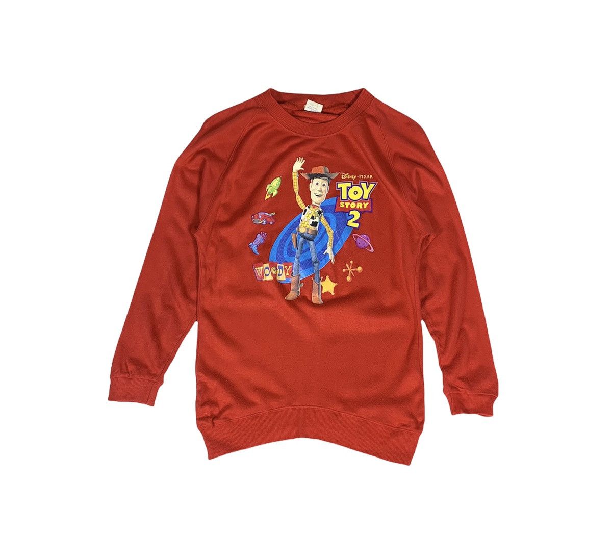 image of Disney x Movie Vintage Y2K Sega Toy Story 2 Sweatshirt Jumper in Red, Men's (Size Medium)