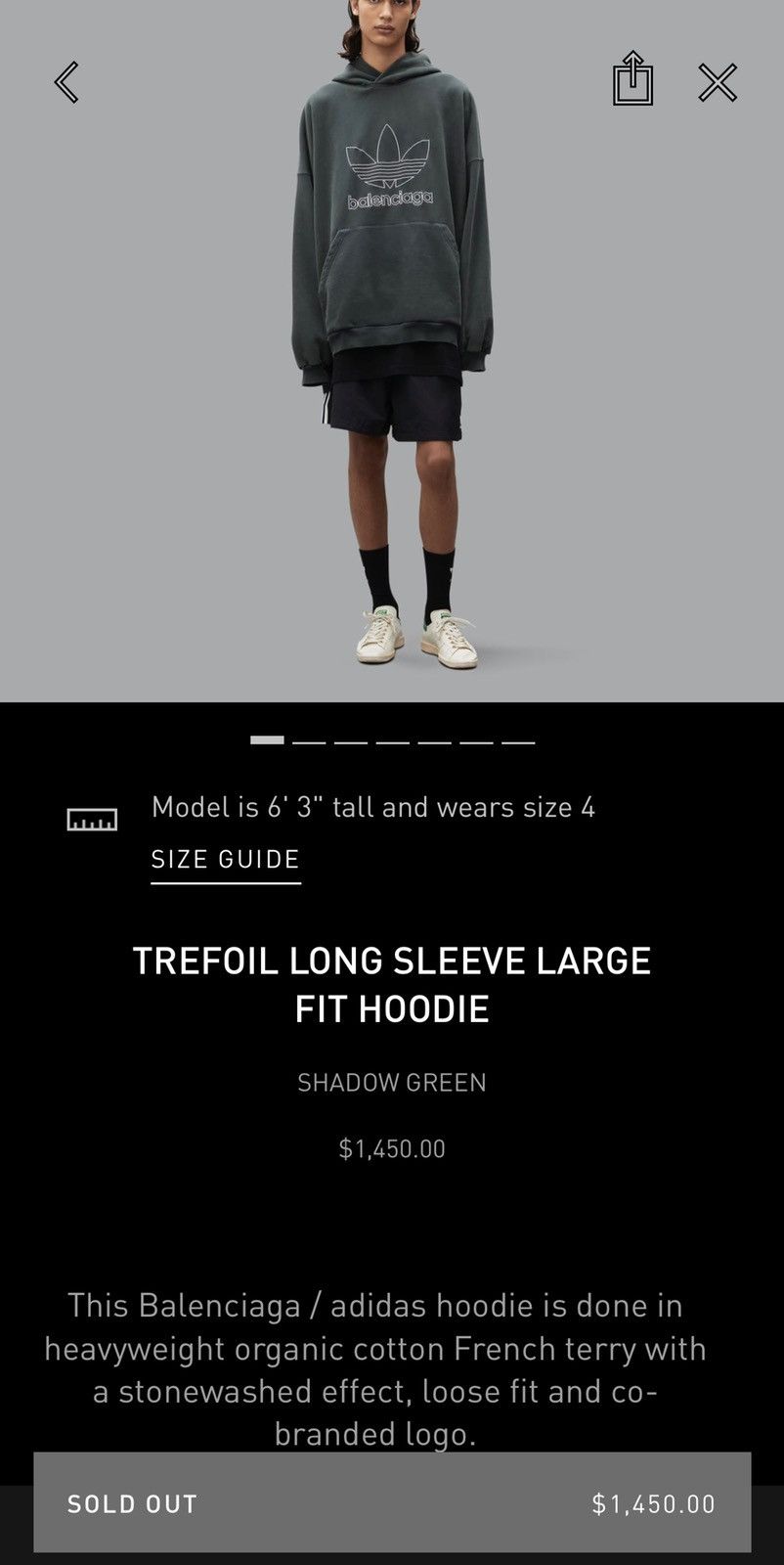 Adidas × Balenciaga Trefoil Long Sleeve Large Fit Oversized Hoodie 3 Gently Used Size US L / EU 52-54 / 3 - 12 Thumbnail
