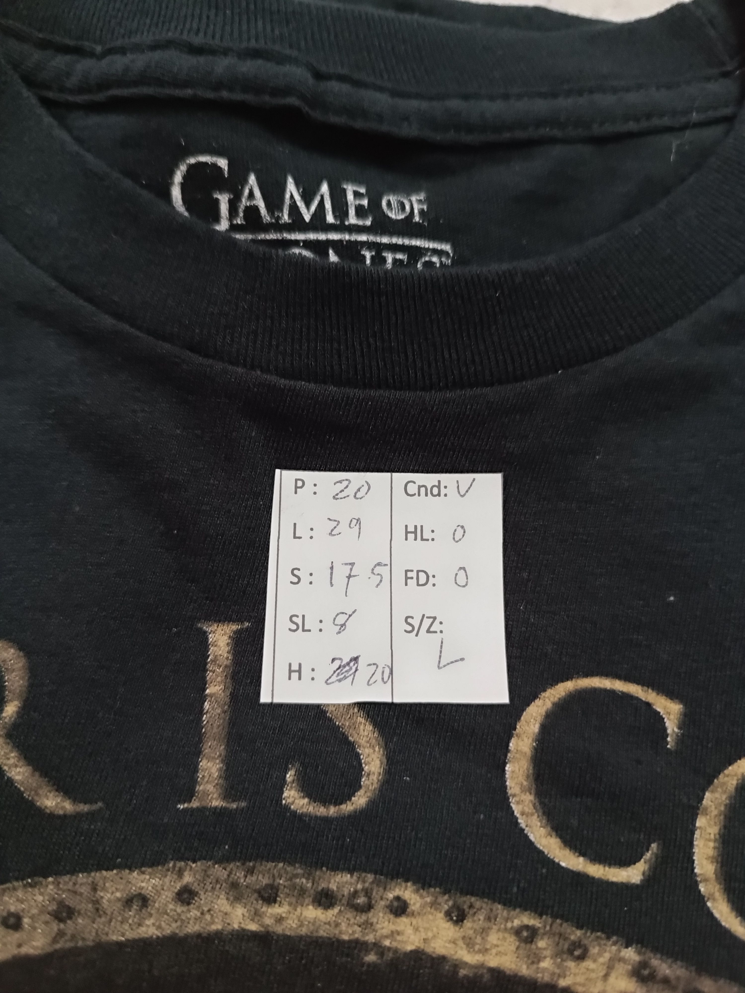 Vintage GAME OF THRONES HBO PROMO TEE lannister medieval dragon Size US L / EU 52-54 / 3 - 9 Thumbnail