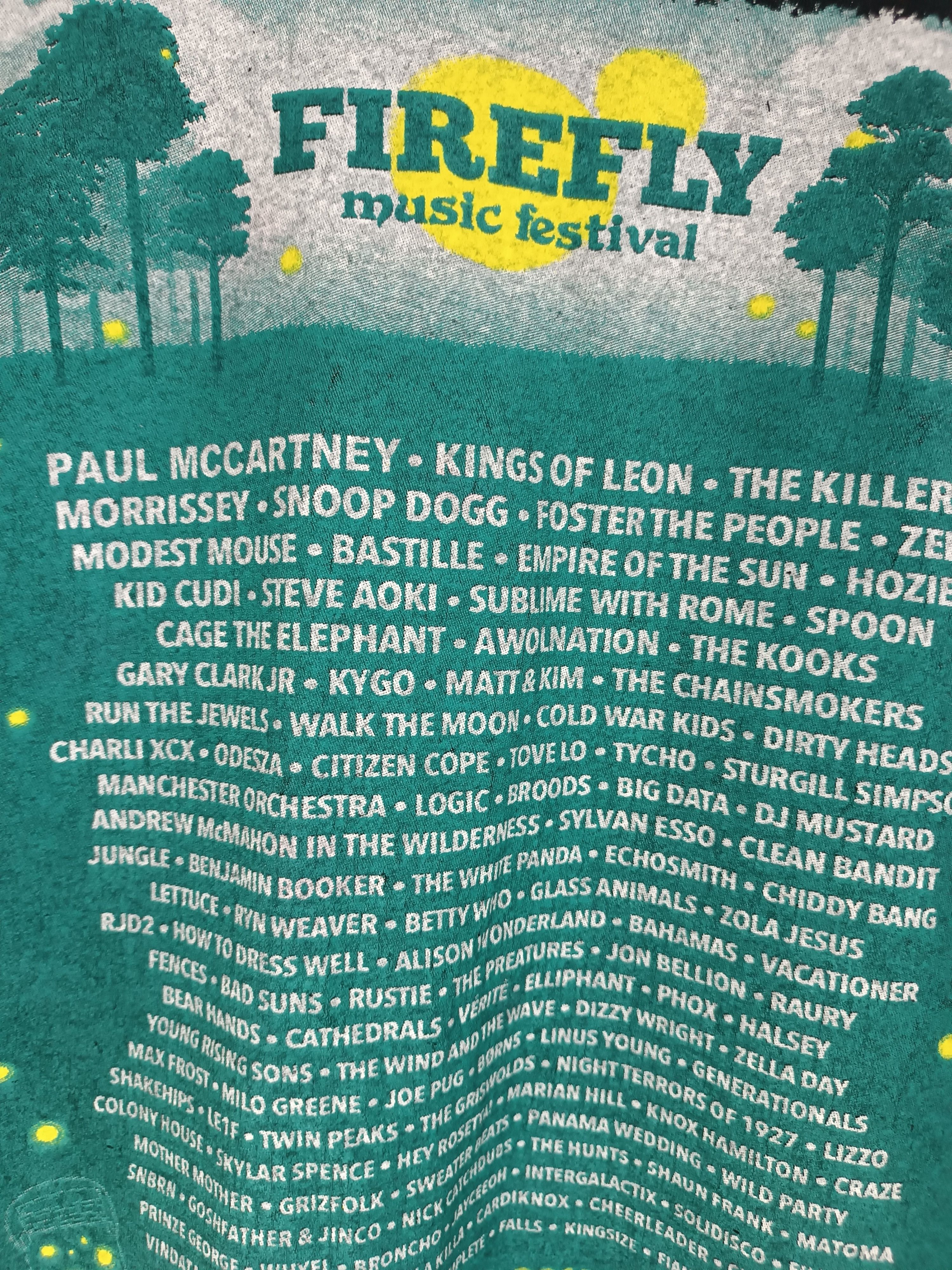 Band Tees VINTAGE FIREFLY 2015 MUSIC FESTIVAL (coachella lollapalooza) Size US L / EU 52-54 / 3 - 12 Thumbnail