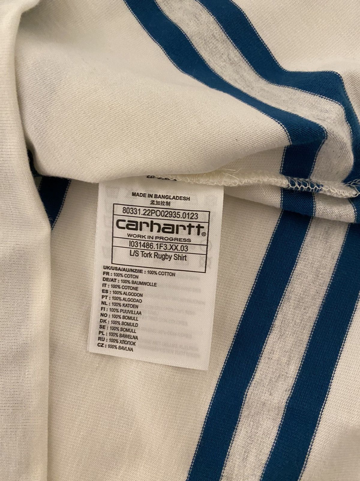 Carhartt Wip Carhartt WIP Tork Stripe Rugby Shirt NWT Size US XXL / EU 58 / 5 - 10 Thumbnail