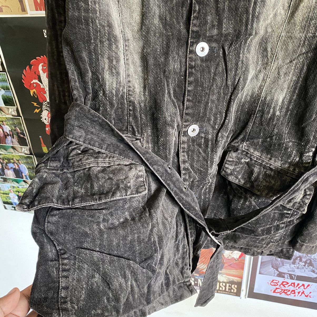 Mossimo Vintage Mossimo Sport Faded Black Distressed Jacket Size L / US 10 / IT 46 - 3 Thumbnail