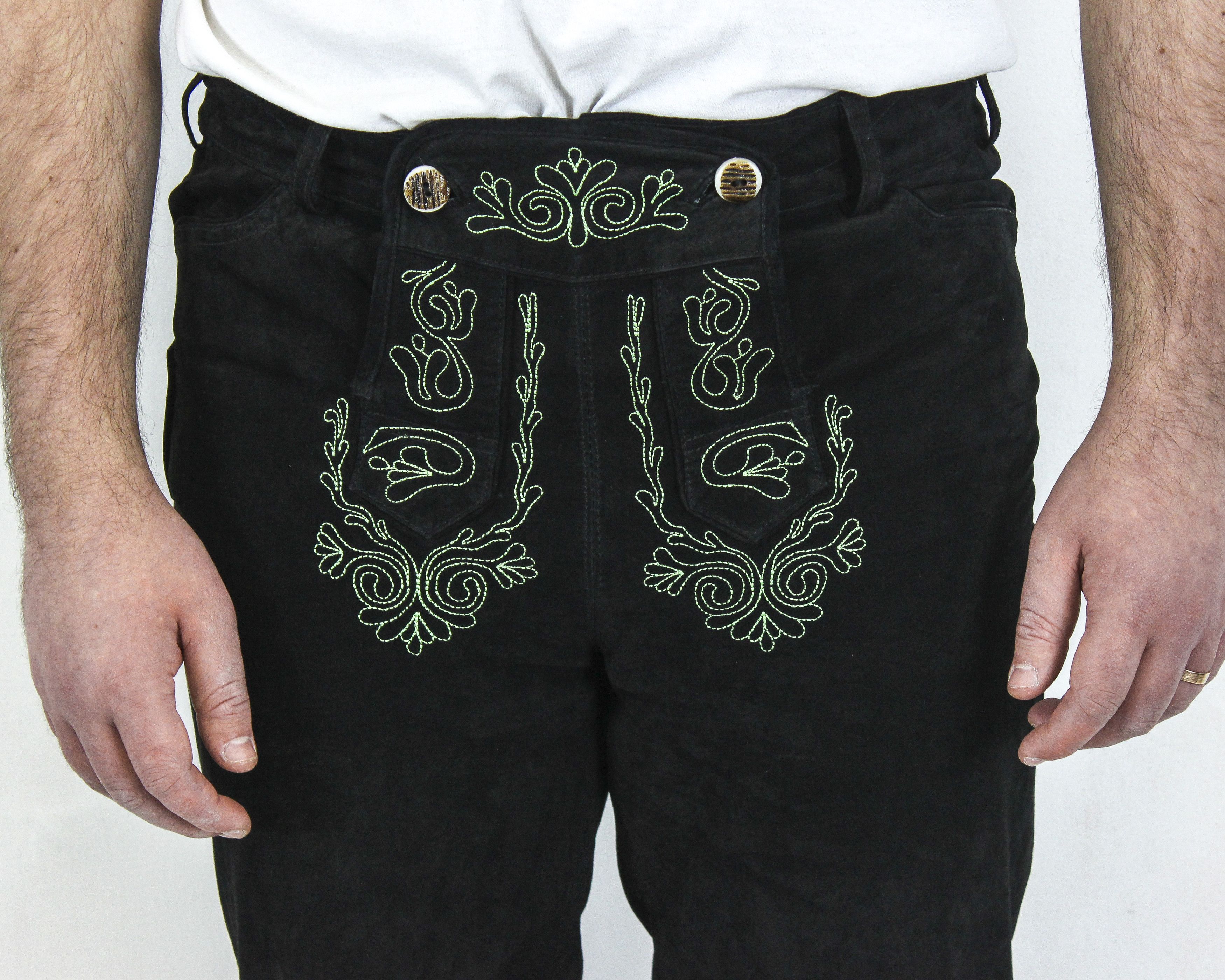 Leather Wiesenprinz W34 L32 Trachten Jager Suede Leather Pants Size US 34 / EU 50 - 5 Thumbnail