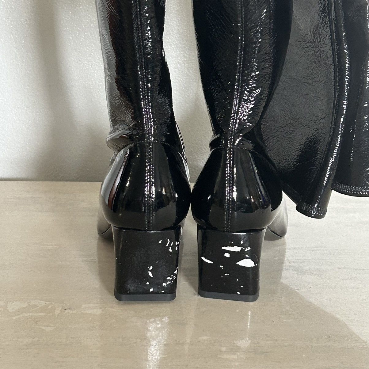 Prada New Prada Faux Leather Over The Knee Boots Size 37.5 Size US 7.5 / IT 37.5 - 3 Thumbnail