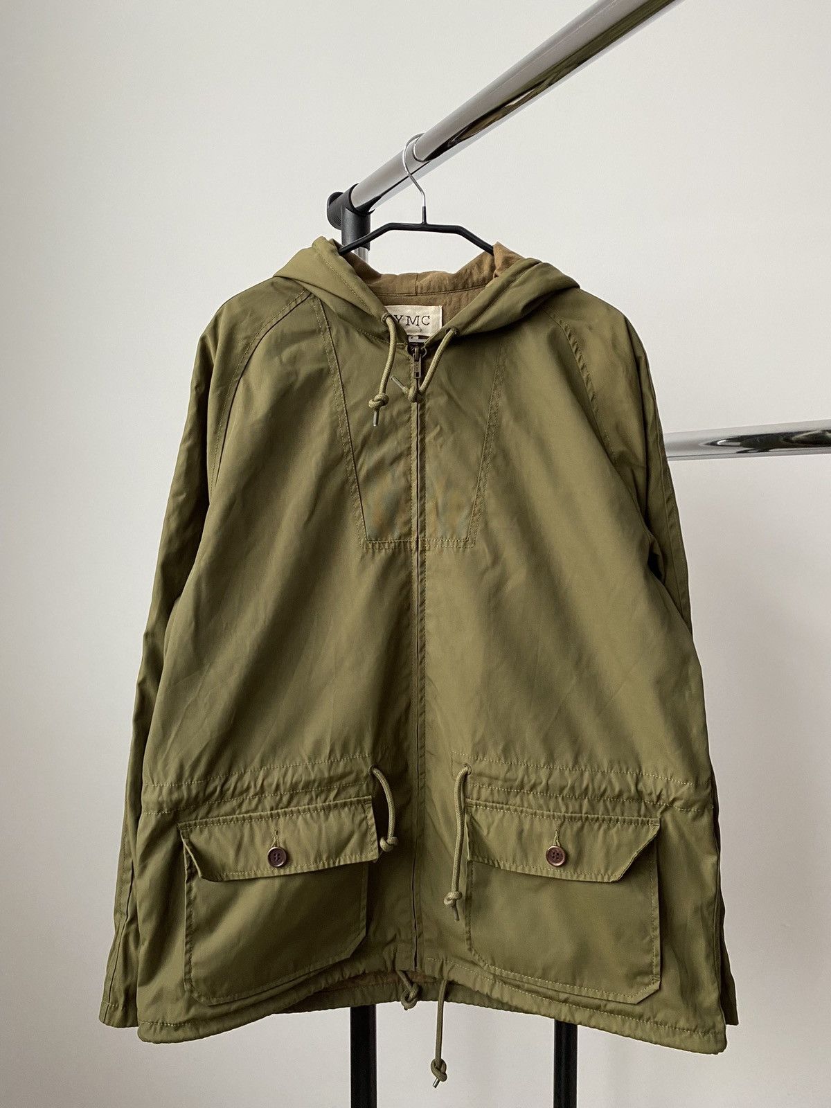 image of Ymc You Must Create Military Olive Pocket Light Jacket in Khaki, Men's (Size Large)