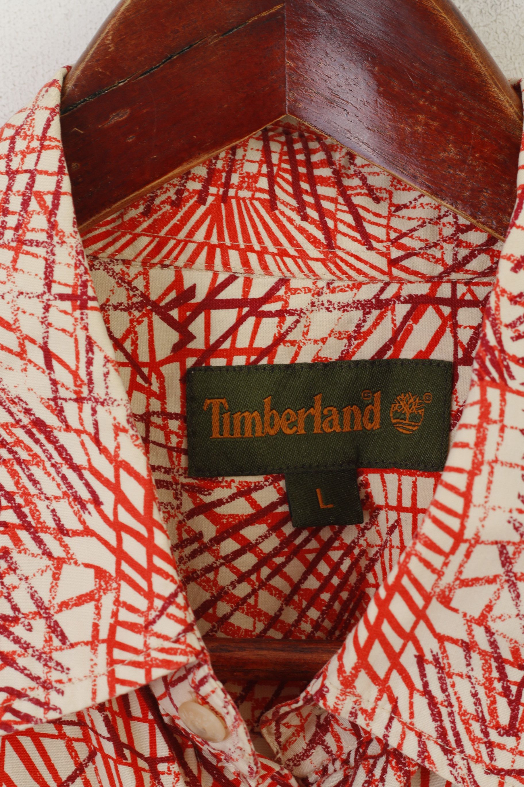 Timberland Timberland Men L Casual Shirt Orange Printed 8409 Size US L / EU 52-54 / 3 - 5 Thumbnail