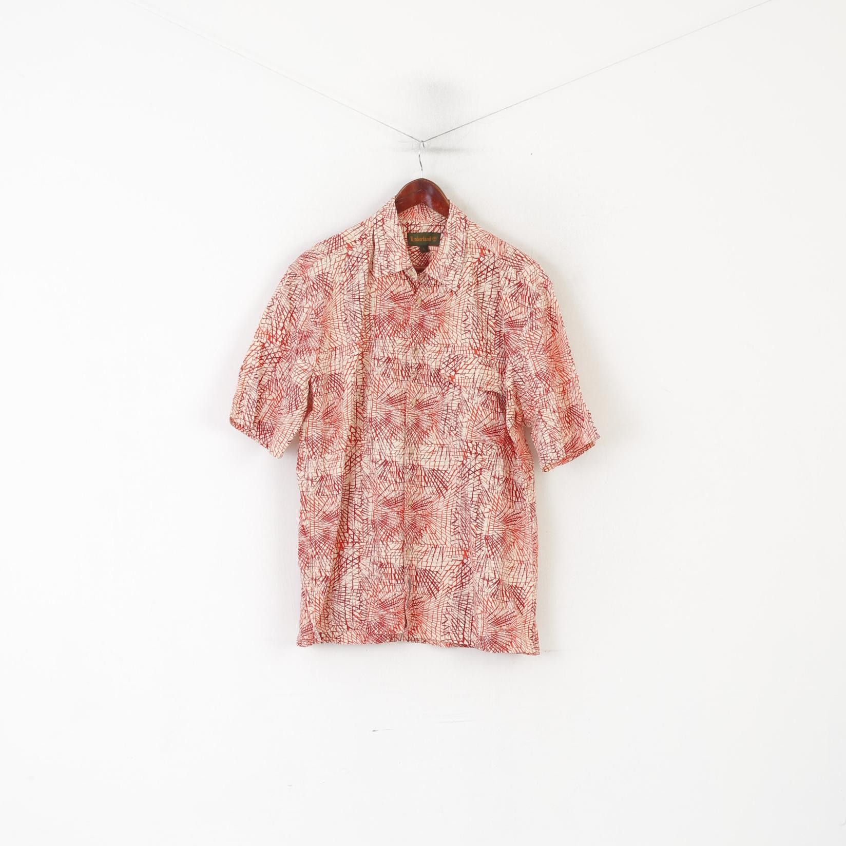 Timberland Timberland Men L Casual Shirt Orange Printed 8409 Size US L / EU 52-54 / 3 - 2 Thumbnail