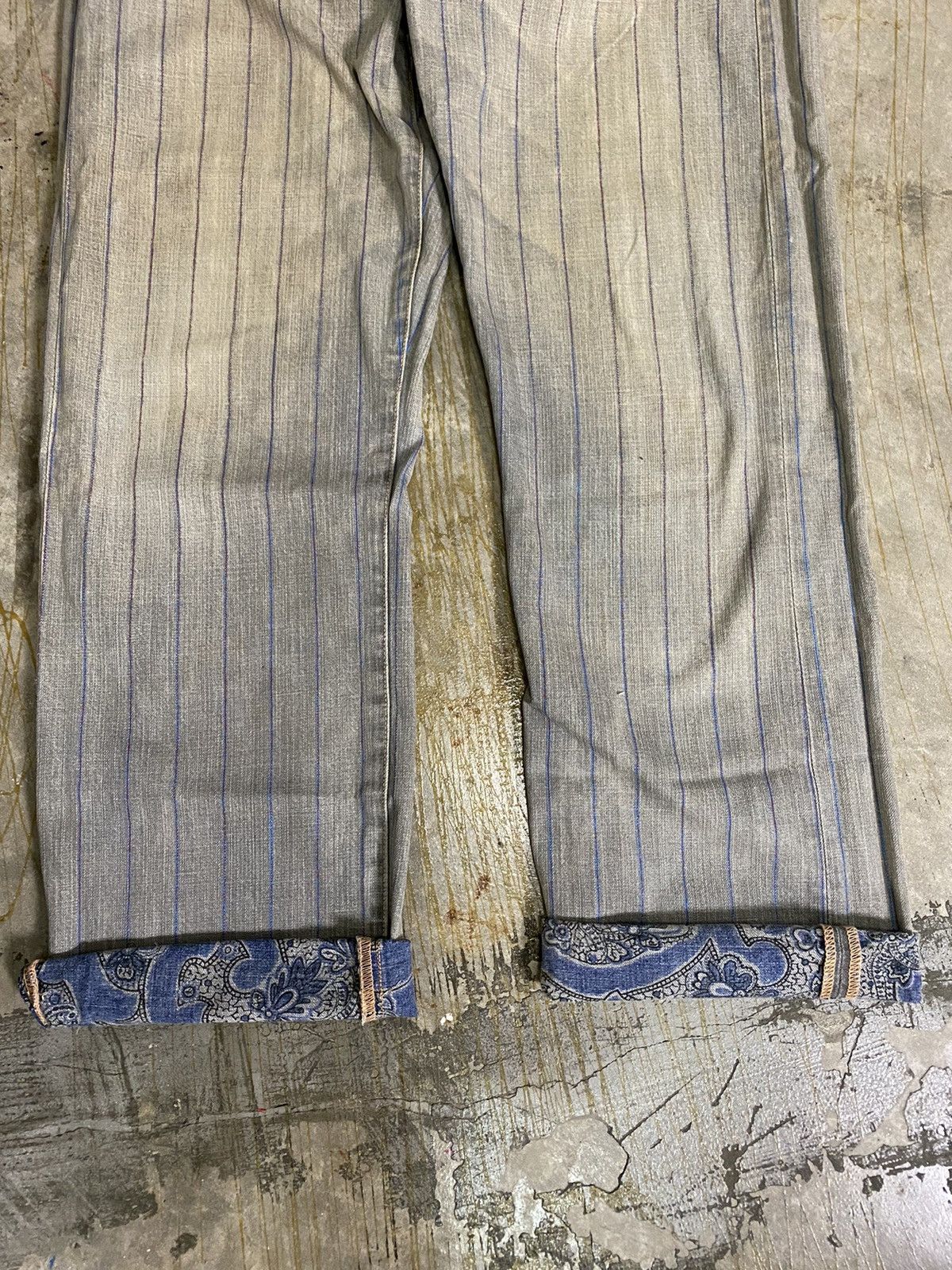 Comme des Garcons Homme Plus AD2003 stripe paisley denim Size US 31 - 8 Thumbnail