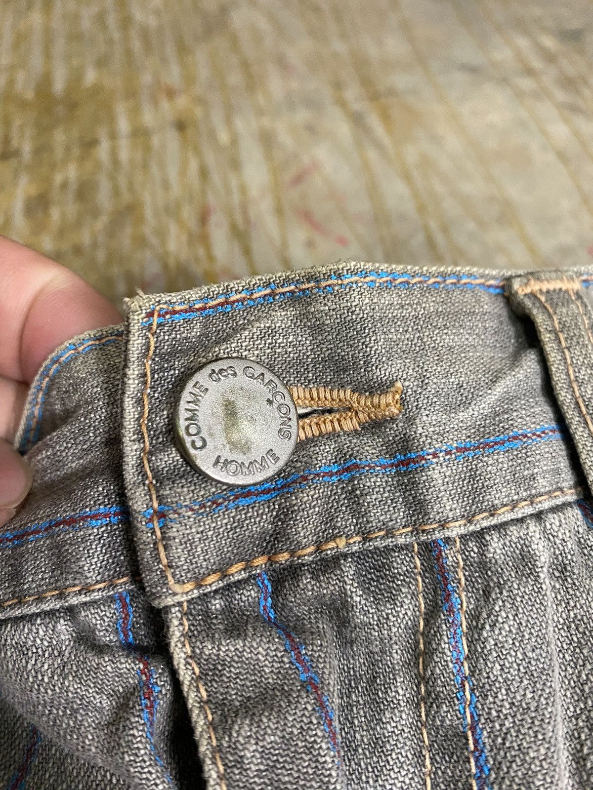 Comme des Garcons Homme Plus AD2003 stripe paisley denim Size US 31 - 10 Thumbnail