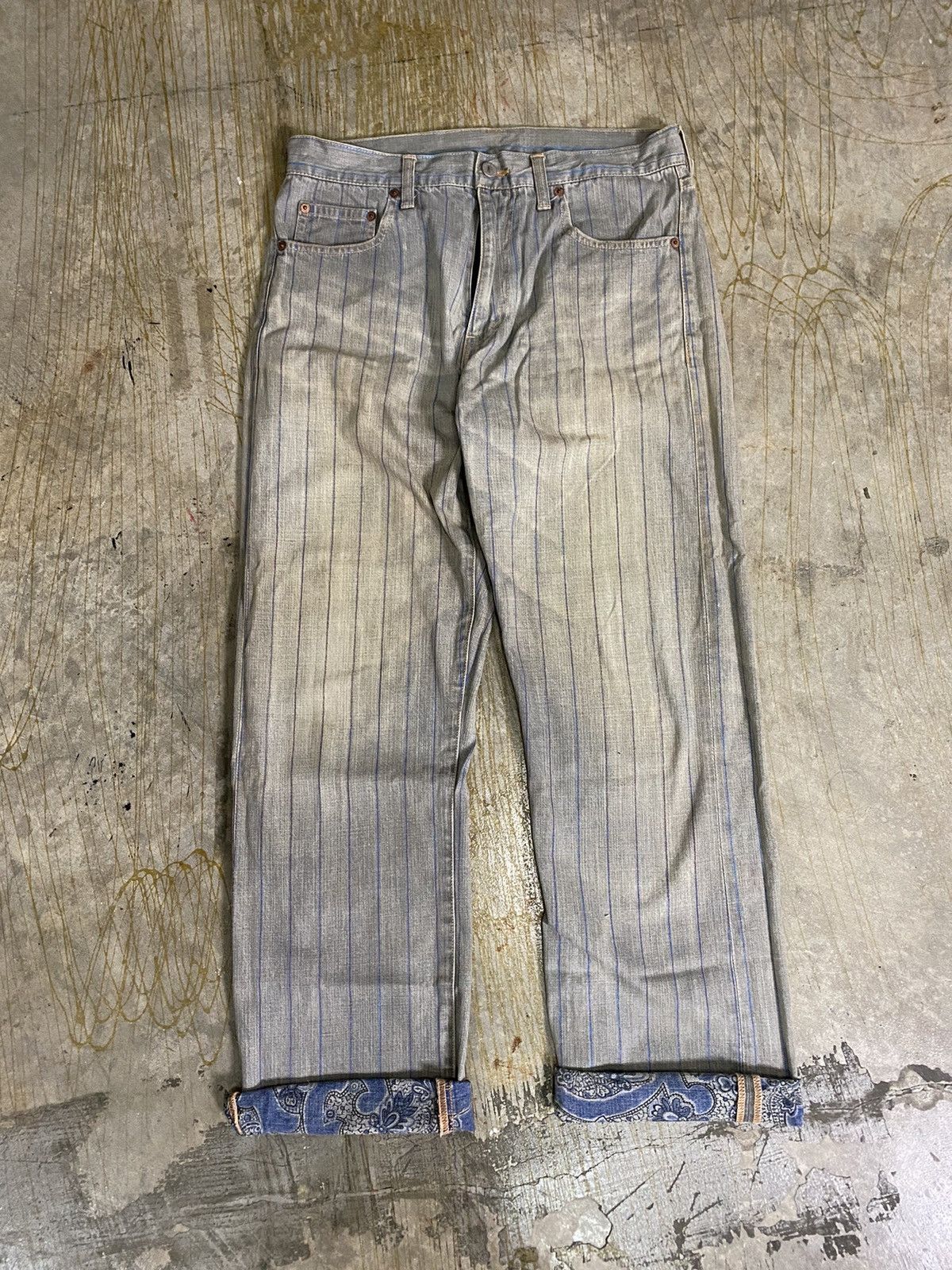 Comme des Garcons Homme Plus AD2003 stripe paisley denim Size US 31 - 5 Thumbnail
