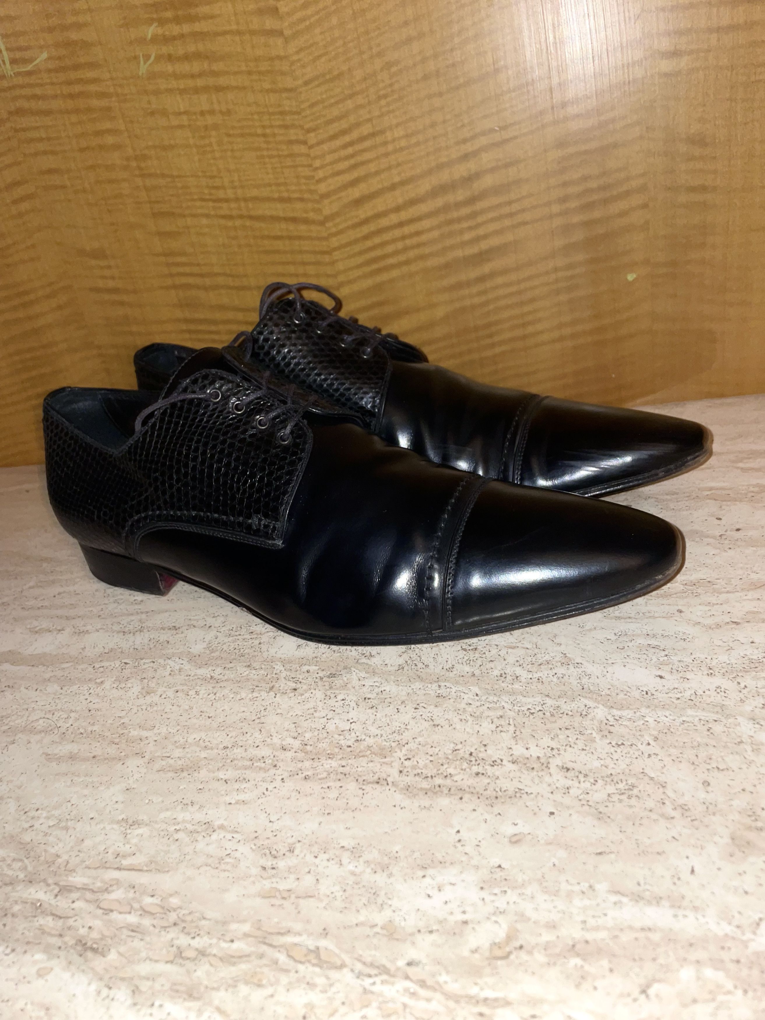 Dolce & Gabbana GLOSSY BOX CALFSKIN & PYTHON JAZZ LEATHER DERBY SHOES Size US 11 / EU 44 - 5 Thumbnail