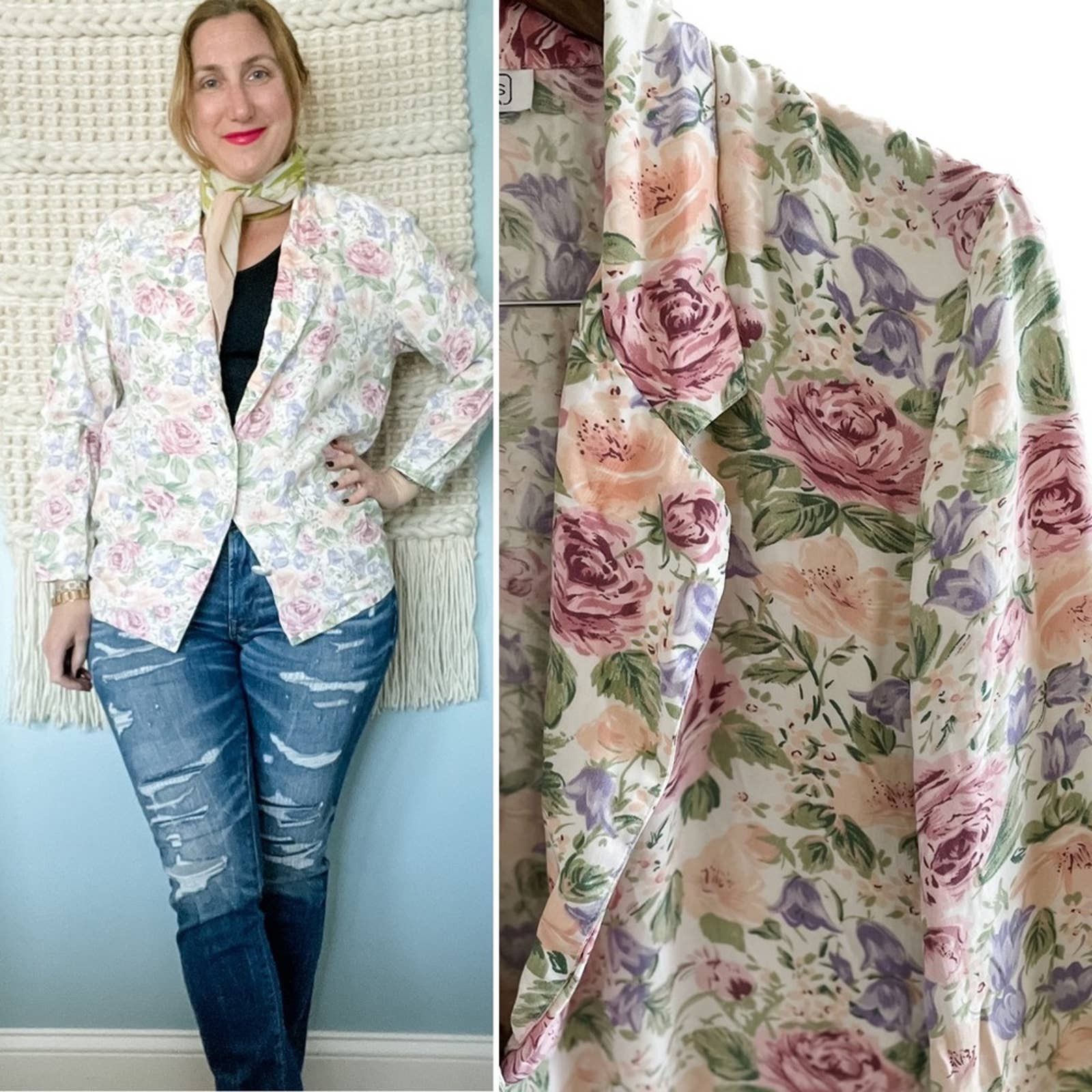 Vintage Vintage floral Golden Girls Blanche Devereaux blazer 12/L | Grailed