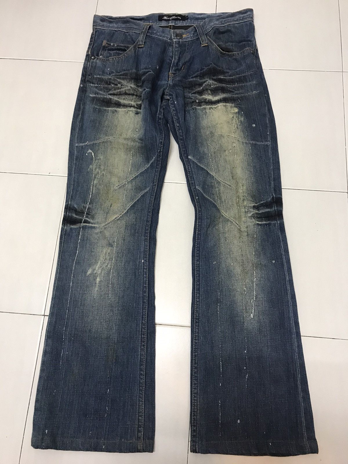 Roots Vintage ROOT THREE style flare jeans with glitter painting | Grailed