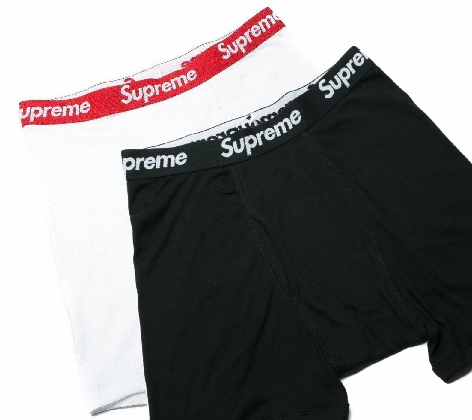 Small - 2 Pack Supreme Hanes - Black White Boxers Briefs in Gray, Men's (Size 28)