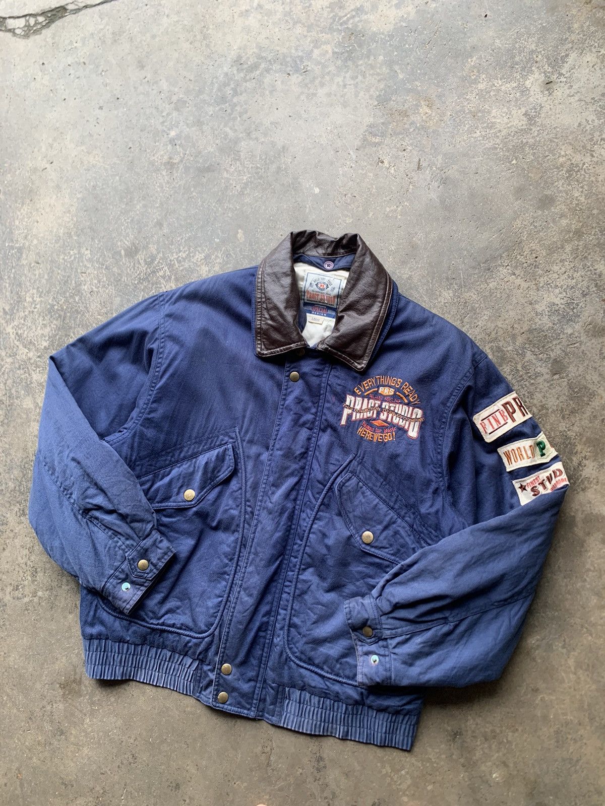 Vintage 🪖Vintage PRACT STUDIO PATCHWORK BOMBER JACKET Size US M / EU 48-50 / 2 - 1 Thumbnail