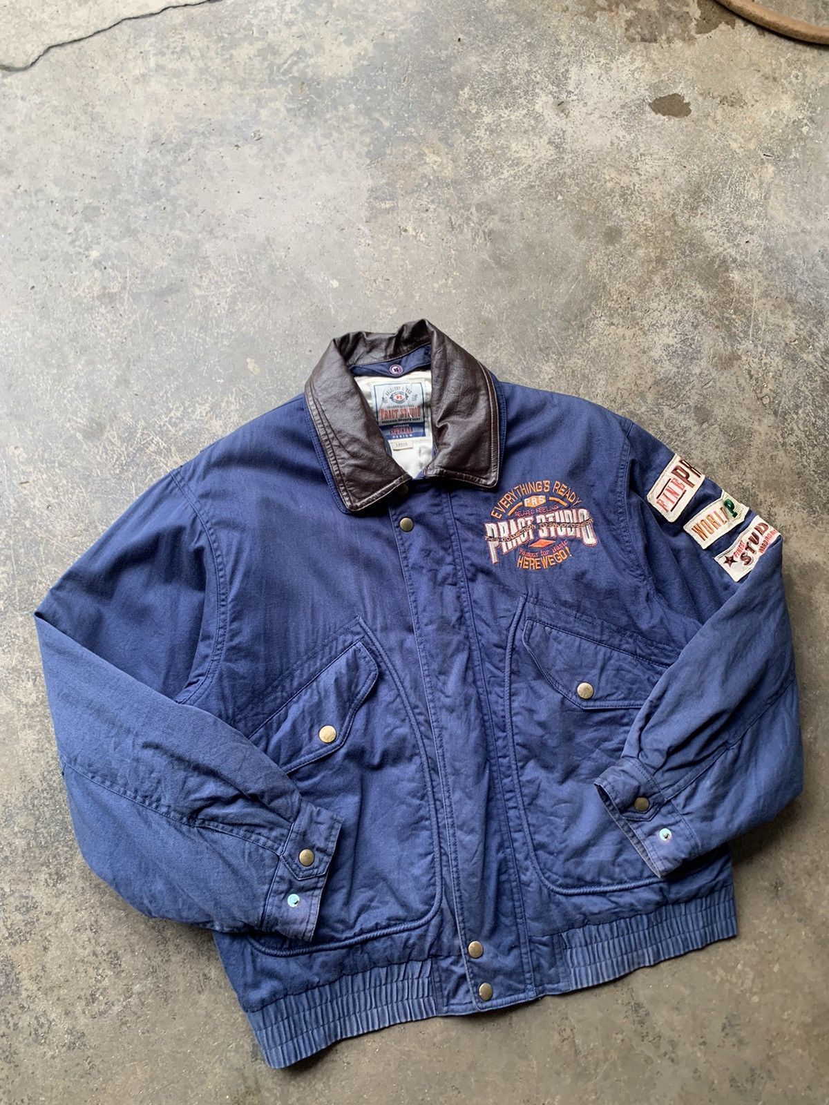 Vintage 🪖Vintage PRACT STUDIO PATCHWORK BOMBER JACKET Size US M / EU 48-50 / 2 - 4 Thumbnail