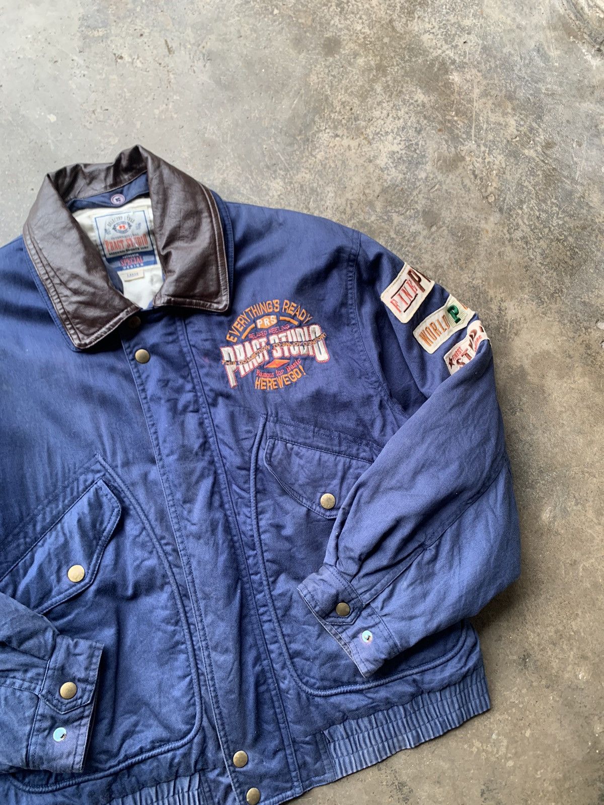 Vintage 🪖Vintage PRACT STUDIO PATCHWORK BOMBER JACKET Size US M / EU 48-50 / 2 - 7 Thumbnail