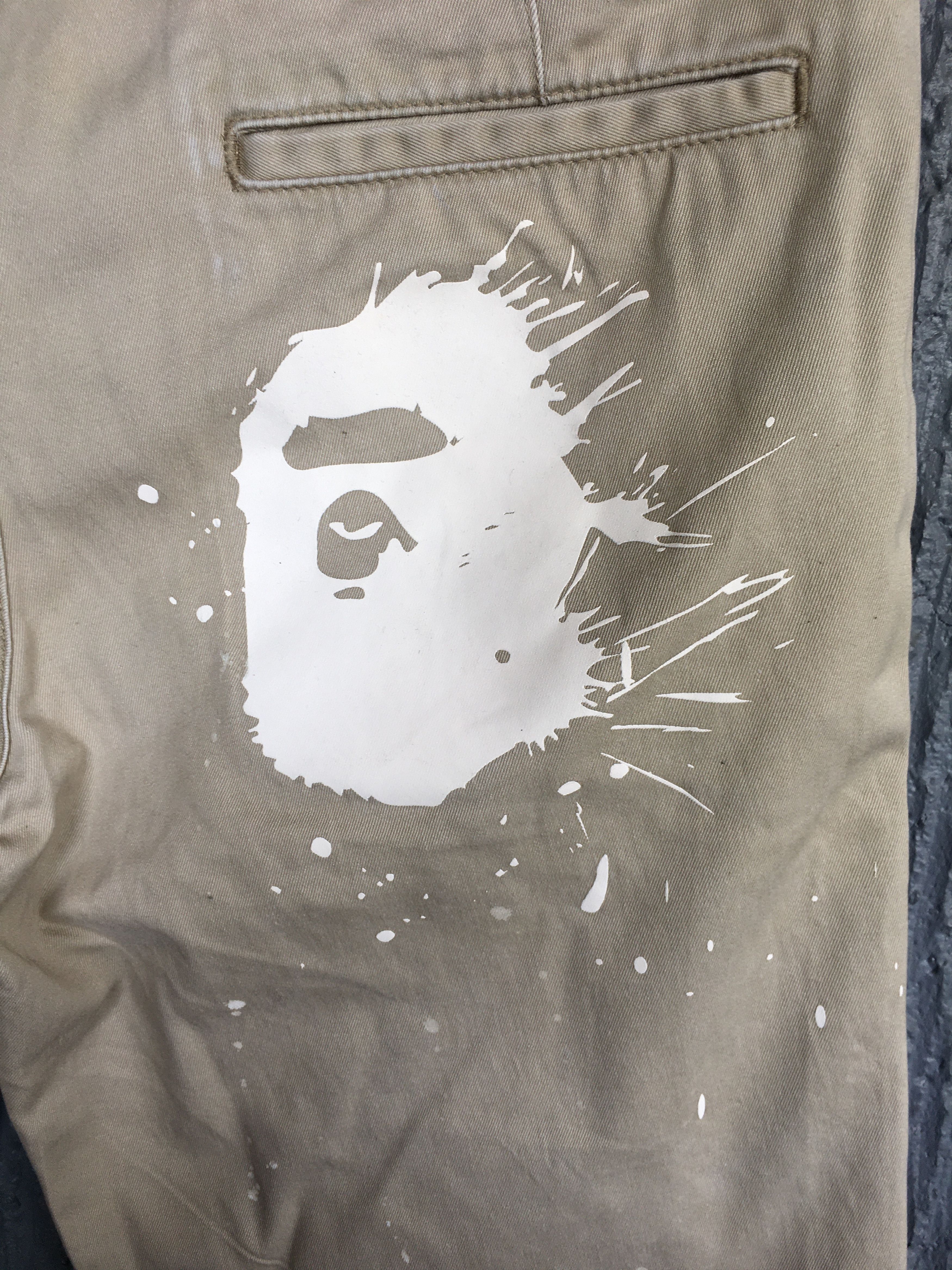 Bape OG Bape Logo Pain Splat Chino Pants Size US 32 / EU 48 - 3 Thumbnail