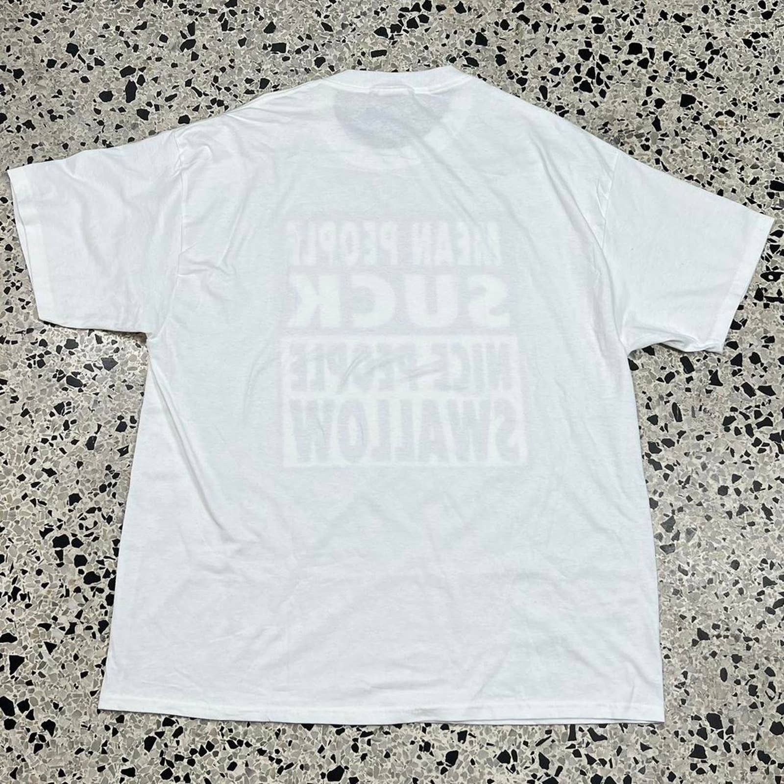 Unsound Rags × Vintage VINTAGE 90S MEAN PEOPLE SUCK NICE PEOPLE SWALLOW TEE Size US XL / EU 56 / 4 - 4 Thumbnail