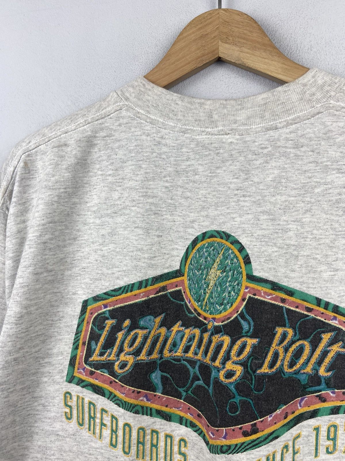 Lightning Bolt × Vintage Vintage 90s Lightning Bolt Surfboard Tee Size US L / EU 52-54 / 3 - 4 Thumbnail