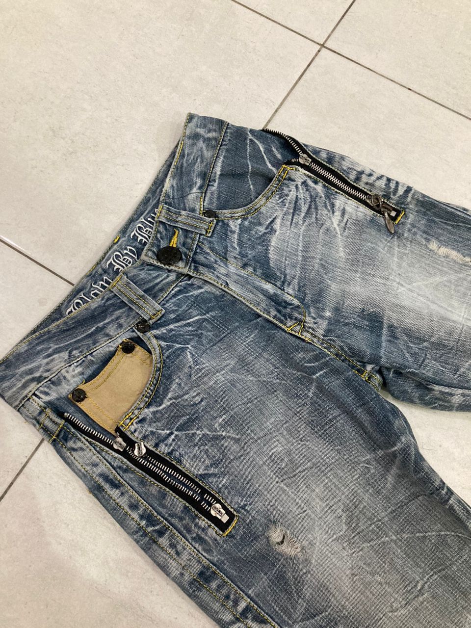Hysteric Glamour RARE Skulls Blow By Blue Distress Denim Size US 28 / EU 44 - 4 Thumbnail