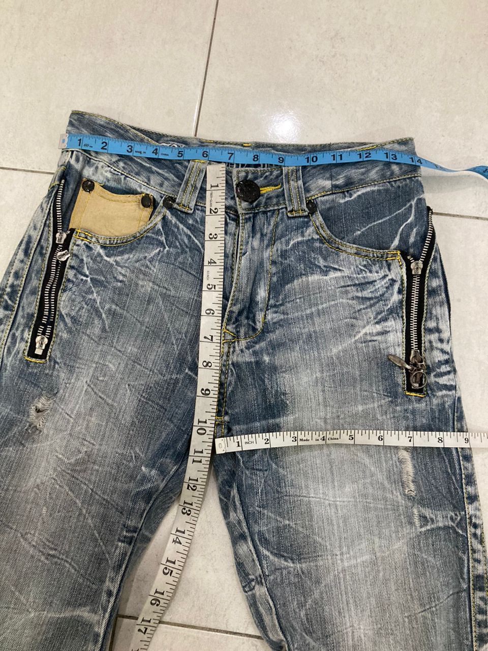 Hysteric Glamour RARE Skulls Blow By Blue Distress Denim Size US 28 / EU 44 - 7 Thumbnail