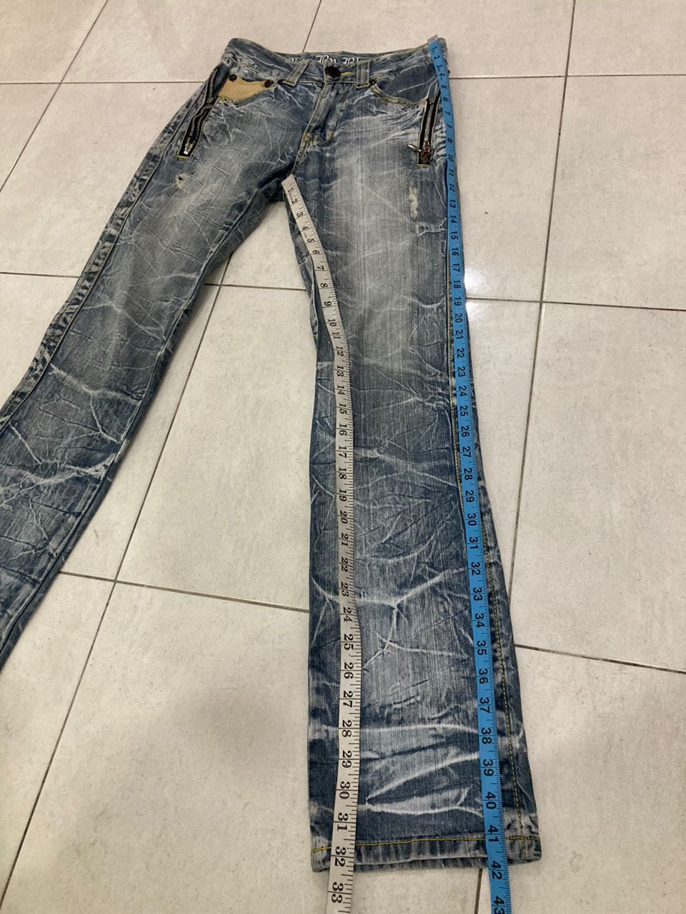 Hysteric Glamour RARE Skulls Blow By Blue Distress Denim Size US 28 / EU 44 - 6 Thumbnail