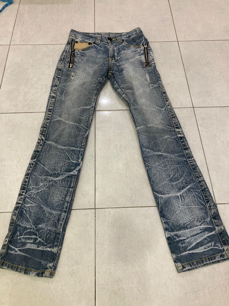 Hysteric Glamour RARE Skulls Blow By Blue Distress Denim Size US 28 / EU 44 - 2 Thumbnail