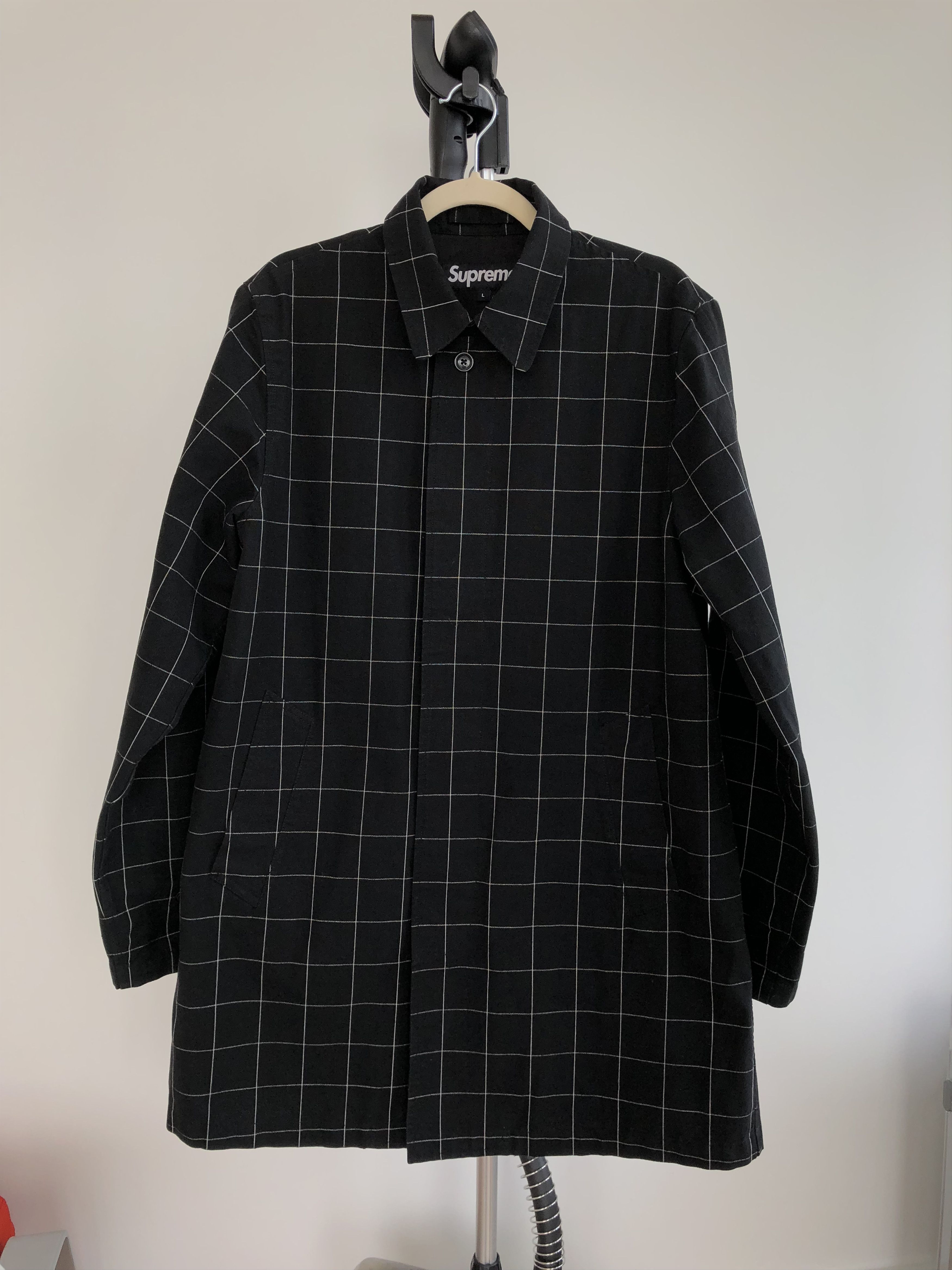 Supreme Windowpane Trench Coat | Grailed