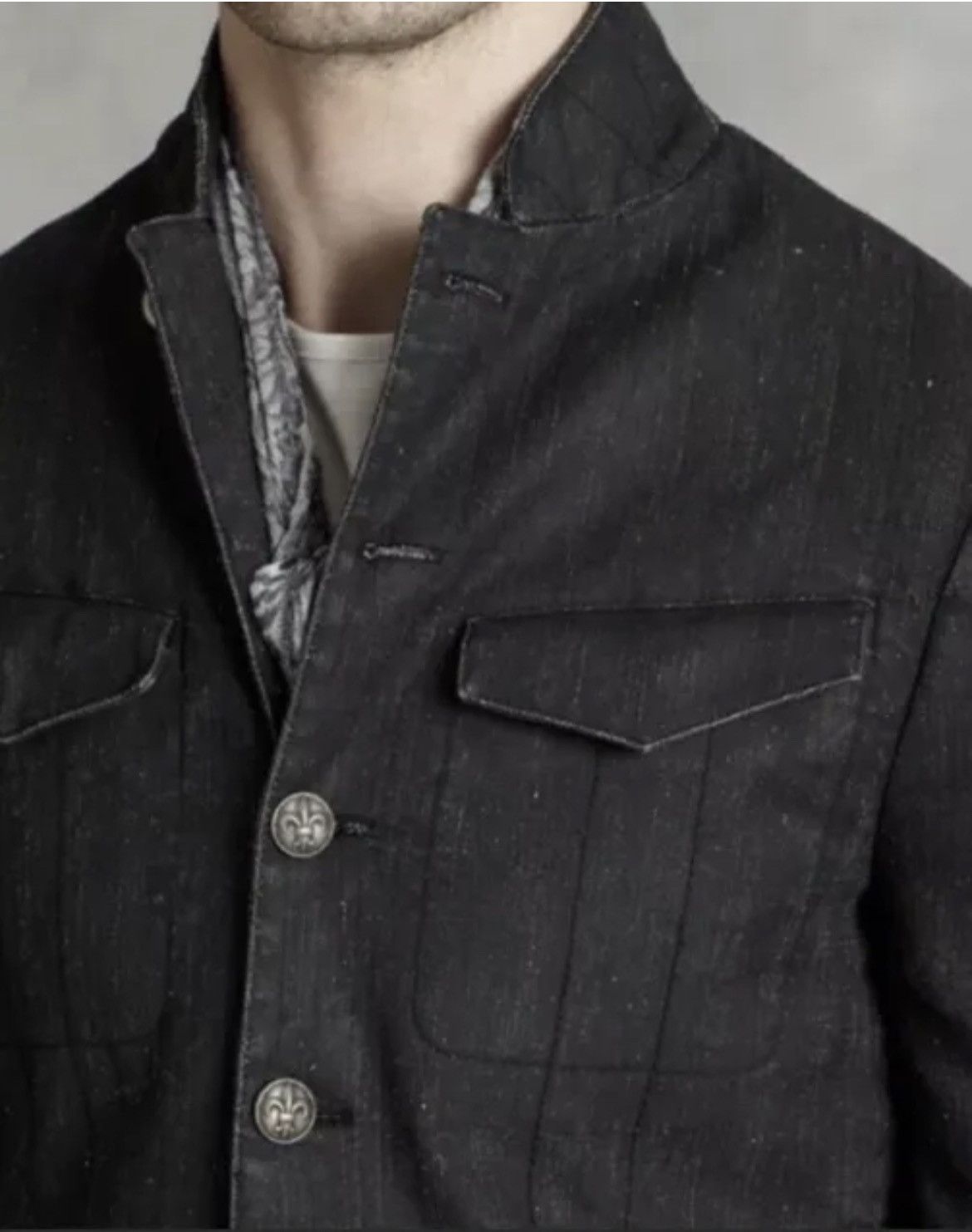 John Varvatos Linen Button Front Jacket. 54 Size US L / EU 52-54 / 3 - 3 Thumbnail