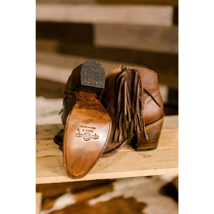Corral Midnight & Whiskey Fringe Booties In Deep Cognac | Grailed