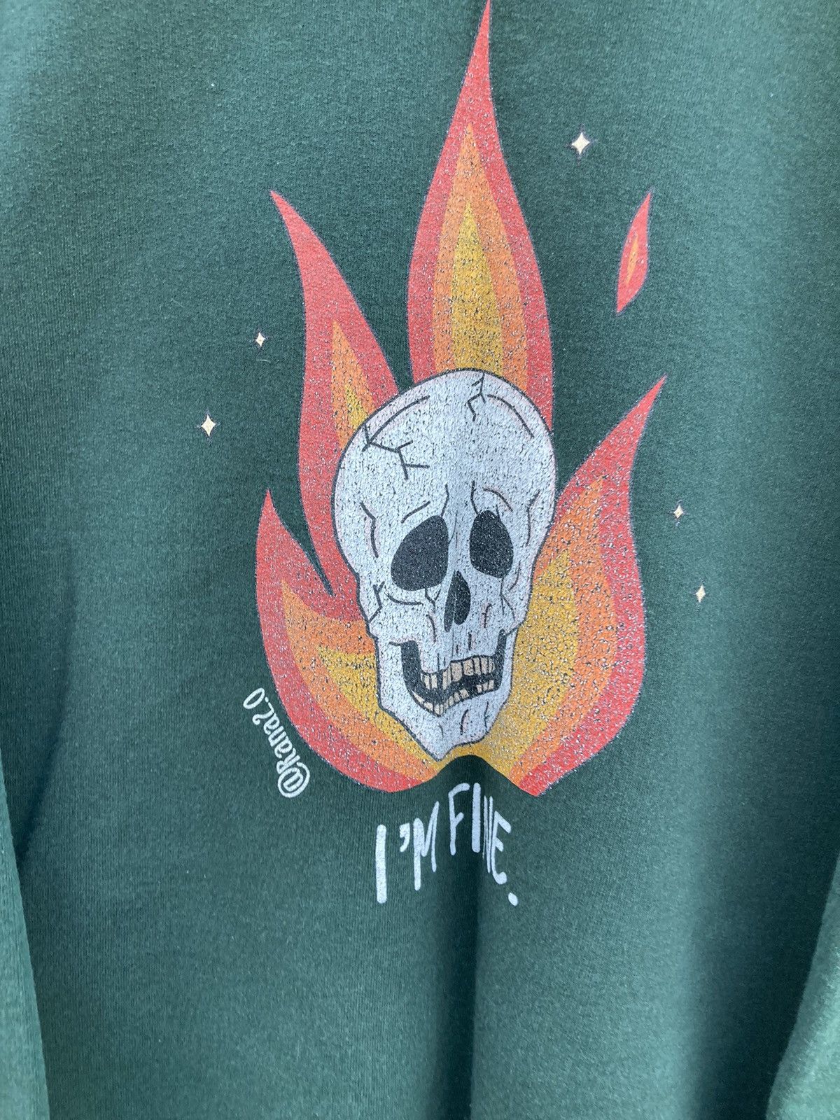 Hanes 🔥MUST HAVE🔥VINTAGE Y2K HANES FLAME SKULLS SCULL SWEATSHIRT Size US XL / EU 56 / 4 - 2 Thumbnail