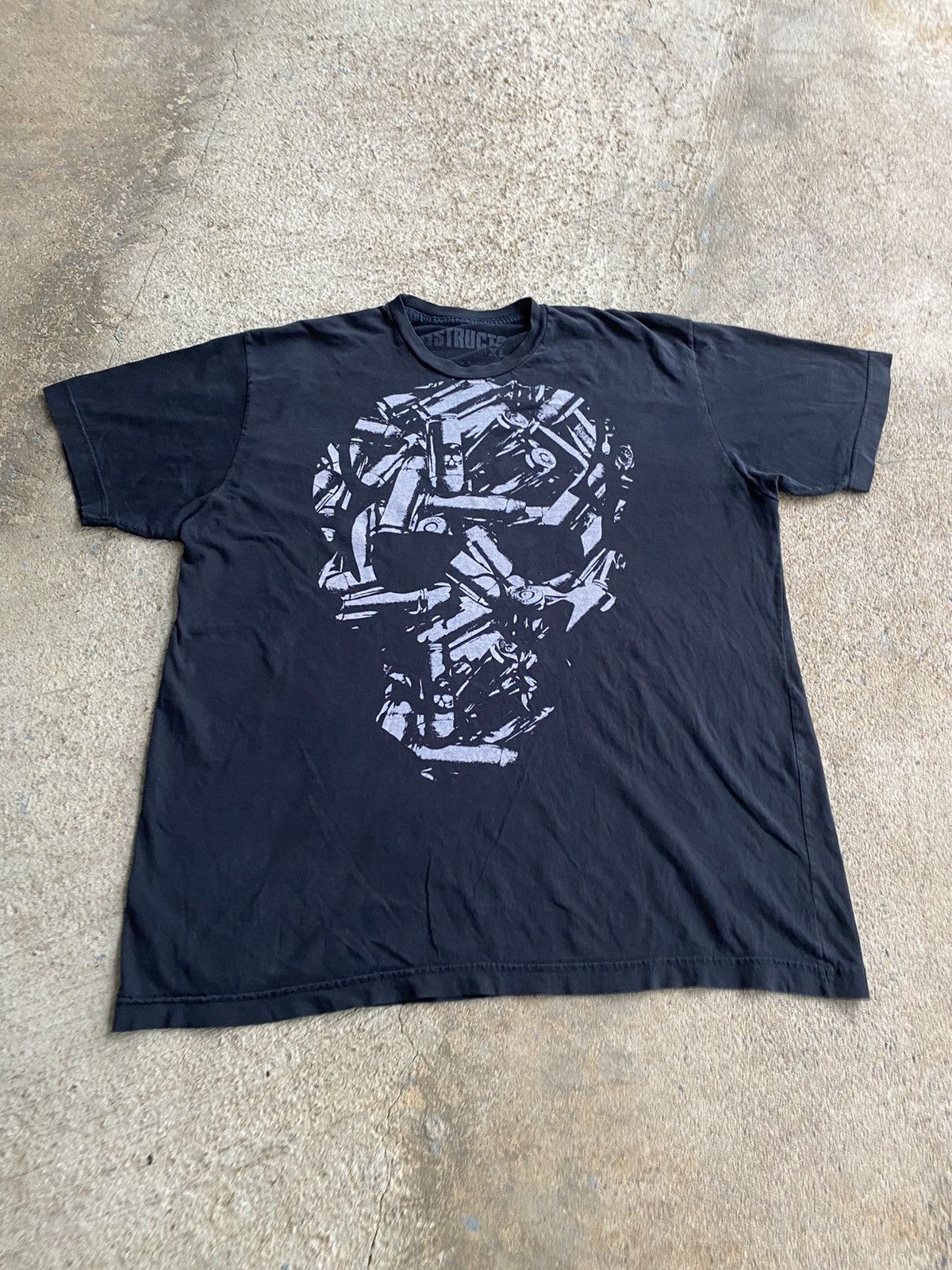 Affliction × Band Tees Vintage Crazy Y2K Bullet Skull Opium Goth Punk Shirt Size US XL / EU 56 / 4 - 1 Thumbnail