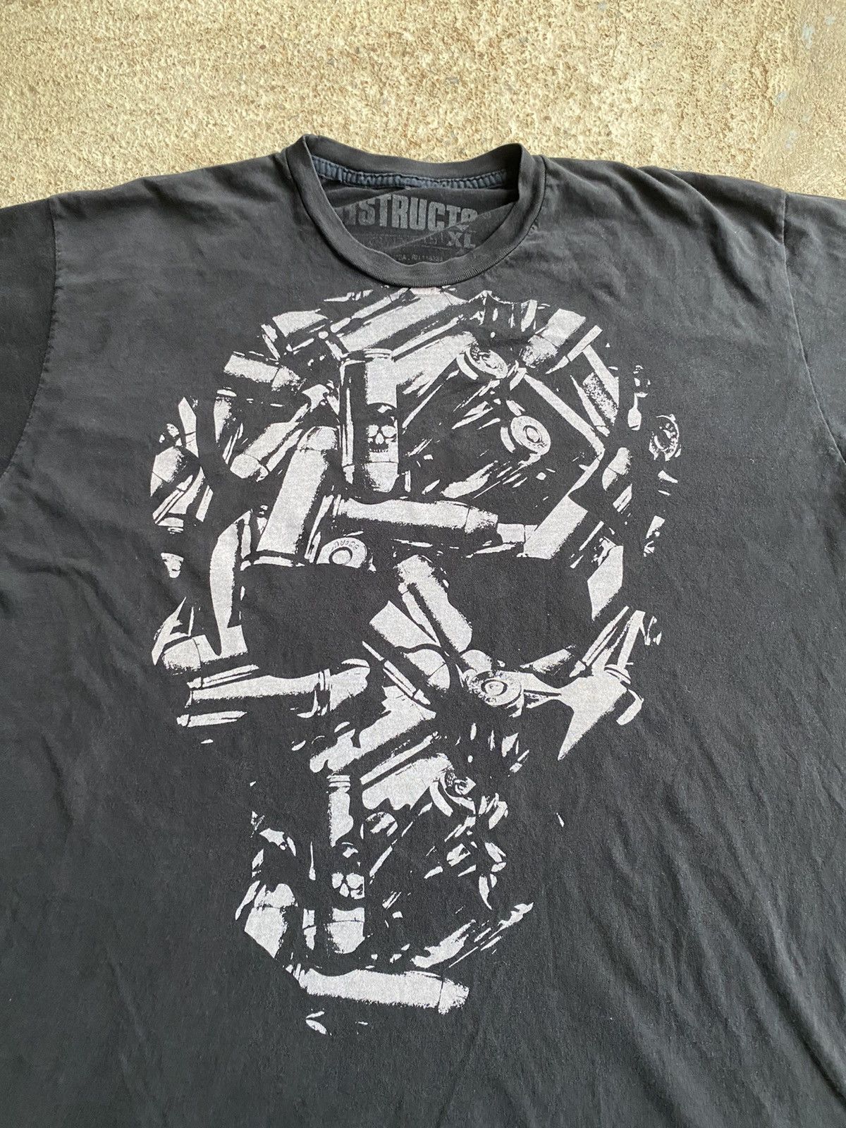 Affliction × Band Tees Vintage Crazy Y2K Bullet Skull Opium Goth Punk Shirt Size US XL / EU 56 / 4 - 2 Thumbnail
