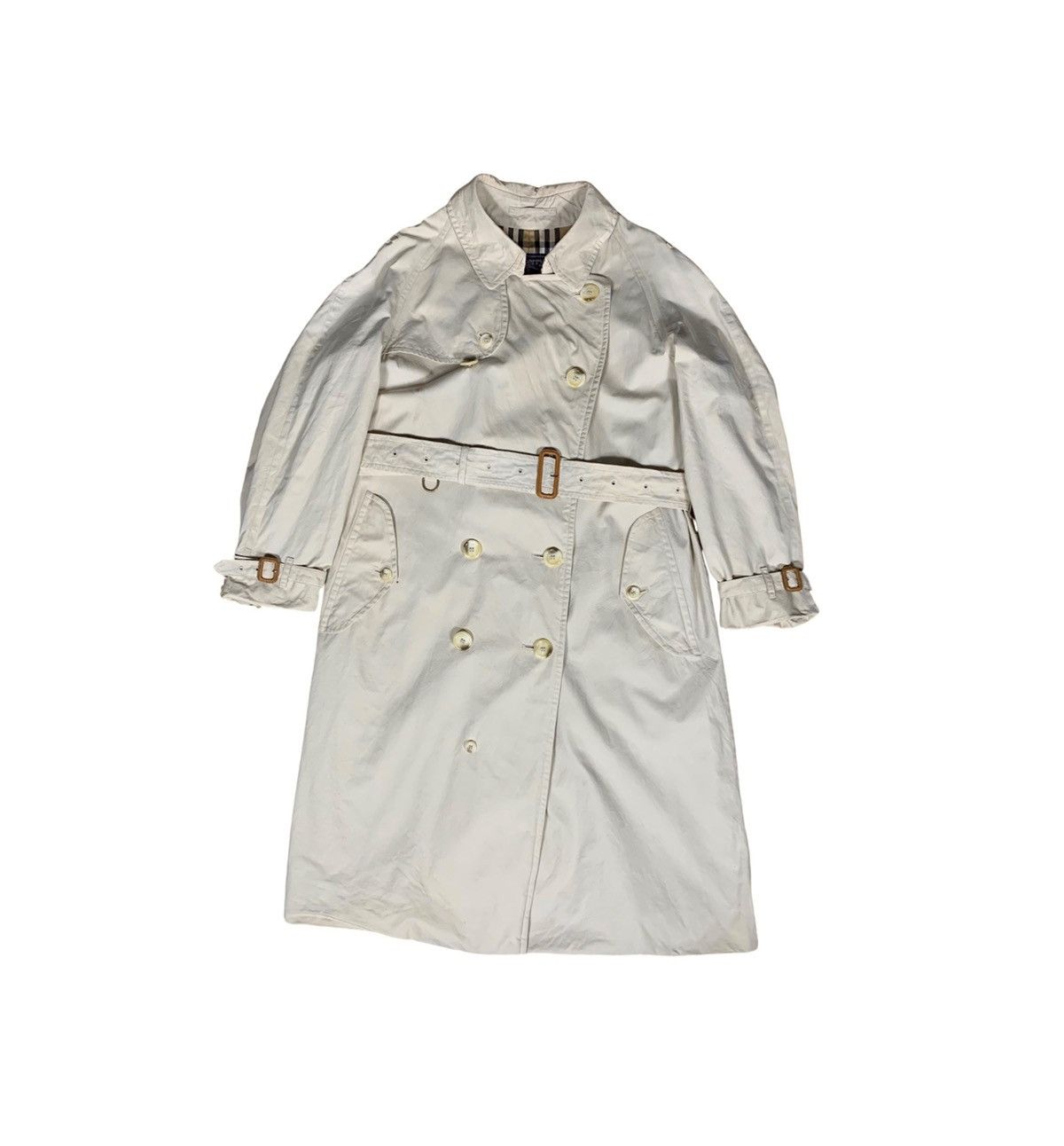 image of Archival Clothing x Avant Garde Burberrys Double Breasted Trench Coat Nova Check Lining (Size Mediu