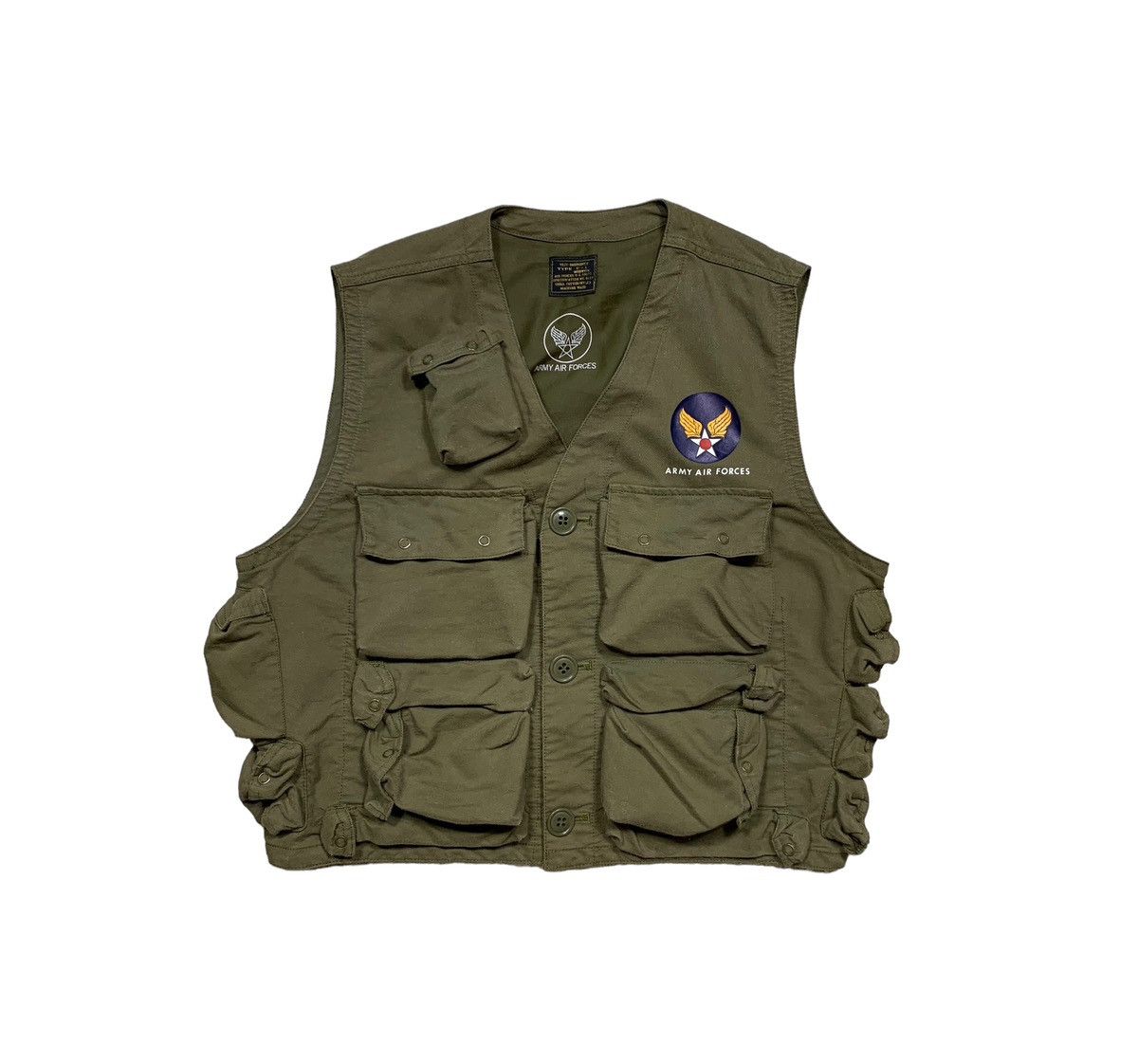 image of Avirex Type C-1 Vest Military Vest Tactical Utility Hunting in Green, Men's (Size Medium)