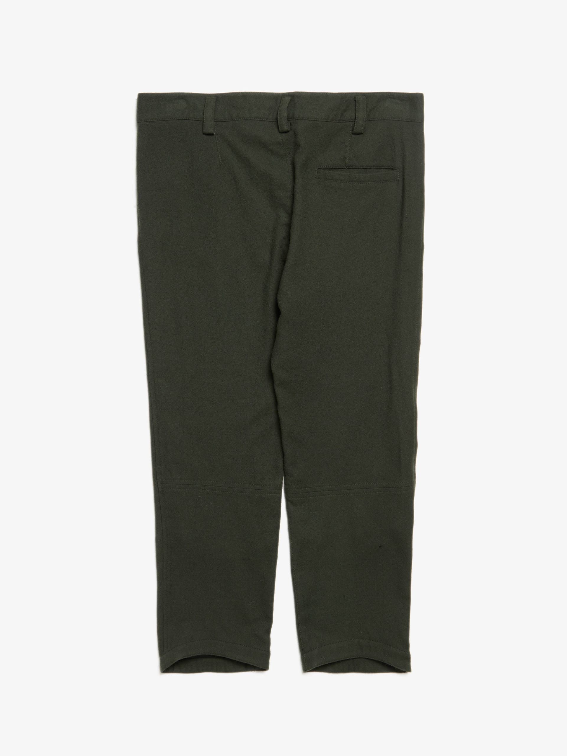 Khaki Cropped Wool Trousers