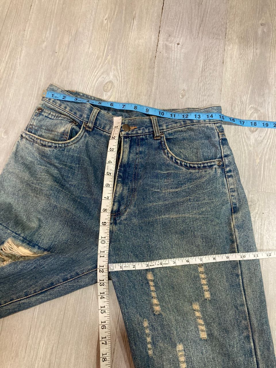Japanese Brand VINTAGE JUNGLE STORM Distressed Denim Size US 30 / EU 46 - 13 Thumbnail