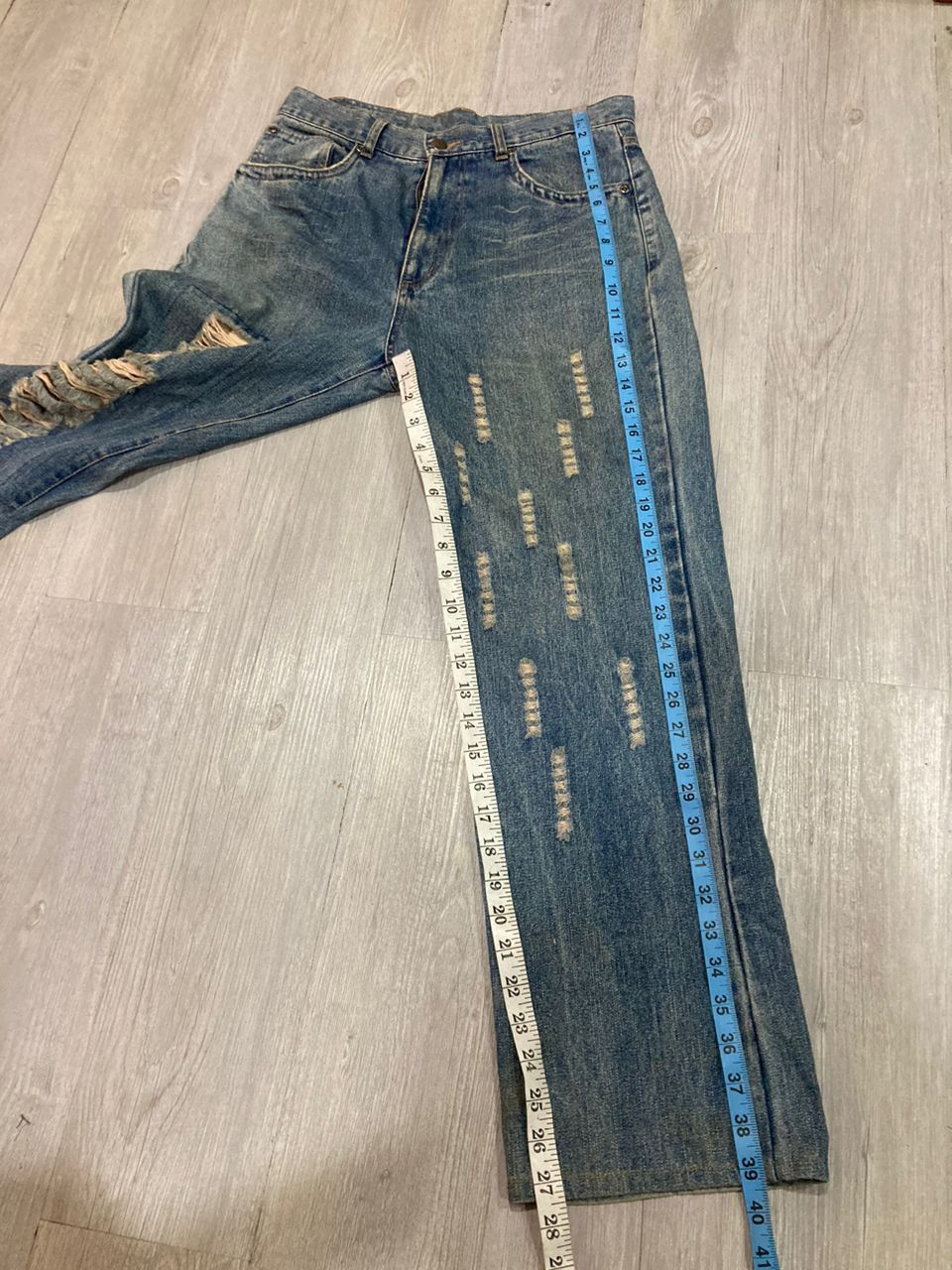 Japanese Brand VINTAGE JUNGLE STORM Distressed Denim Size US 30 / EU 46 - 11 Thumbnail