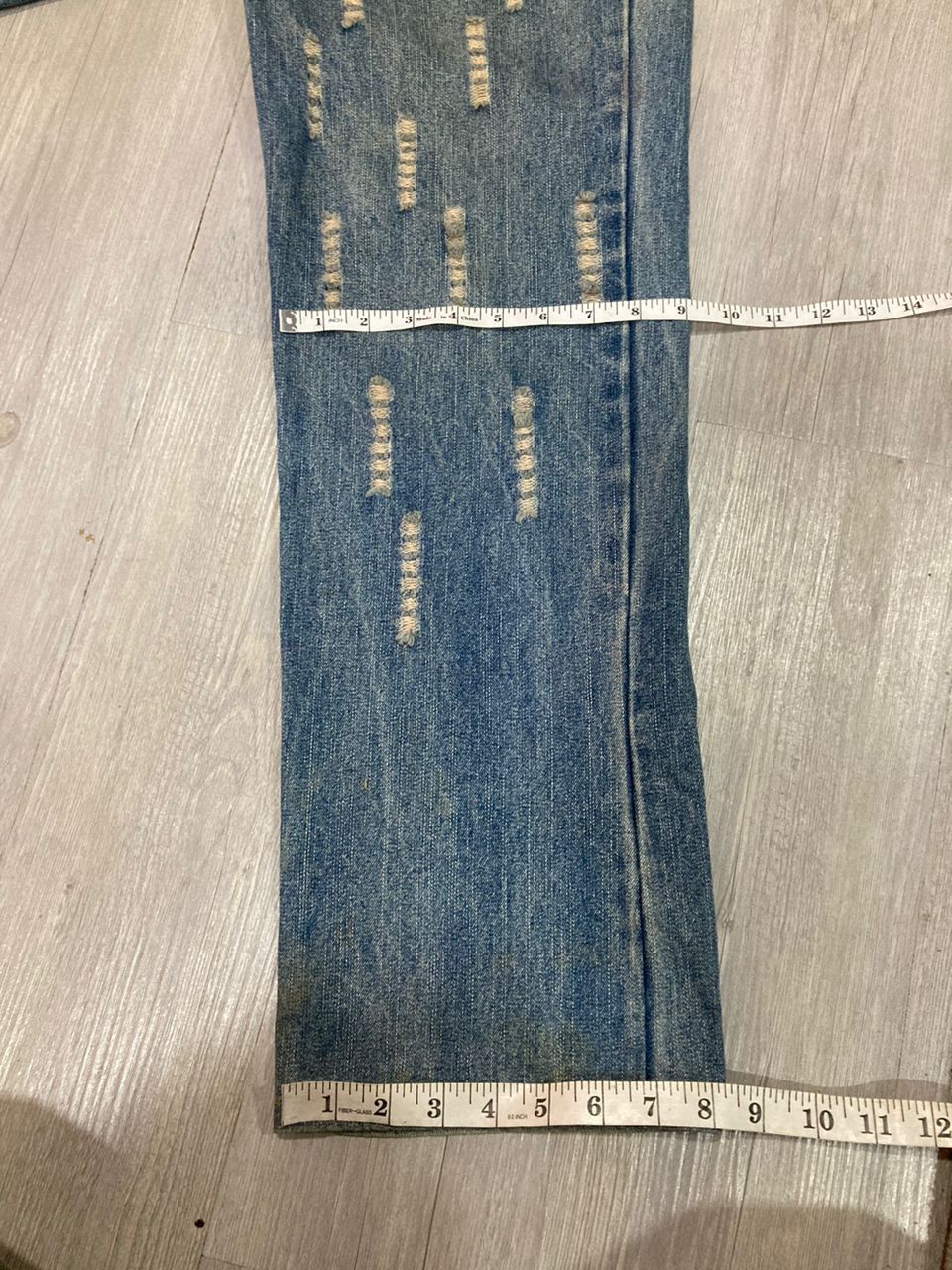 Japanese Brand VINTAGE JUNGLE STORM Distressed Denim Size US 30 / EU 46 - 12 Thumbnail