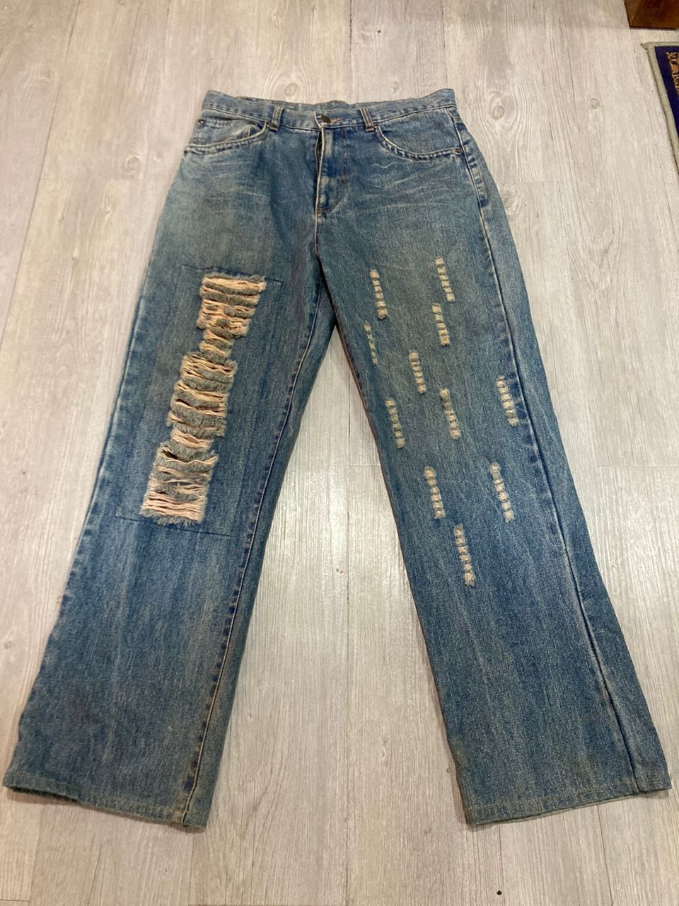 Japanese Brand VINTAGE JUNGLE STORM Distressed Denim Size US 30 / EU 46 - 1 Thumbnail