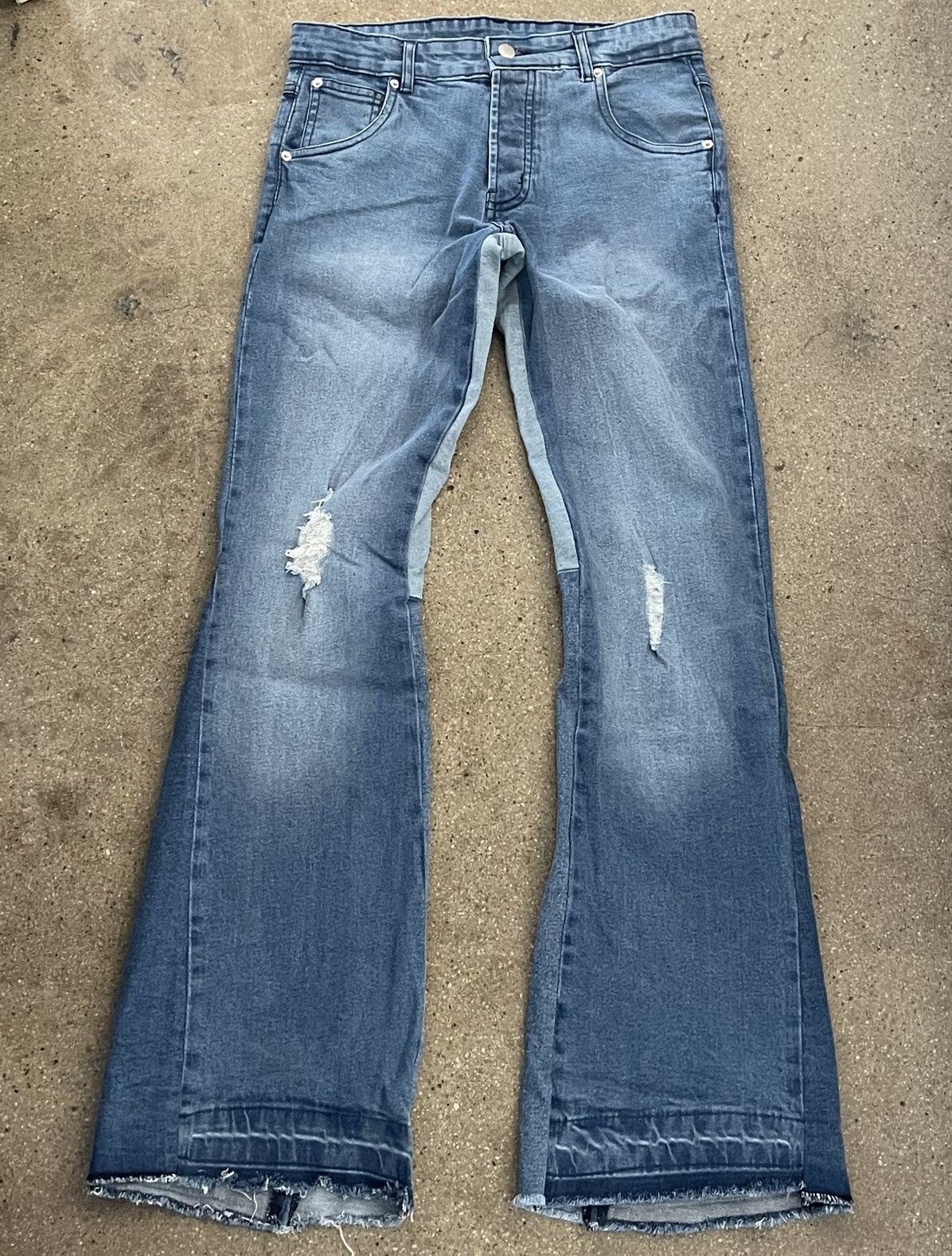 Retro Washed Stretch Slim Fit Flared Jeans main image 1