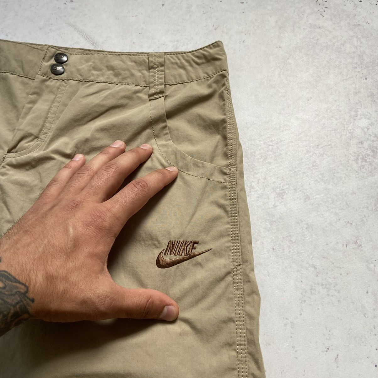 Nike Nike Vintage Track Baggy Pants Brown Drill Y2K Joggers Nylon Size US 30 / EU 46 - 6 Thumbnail